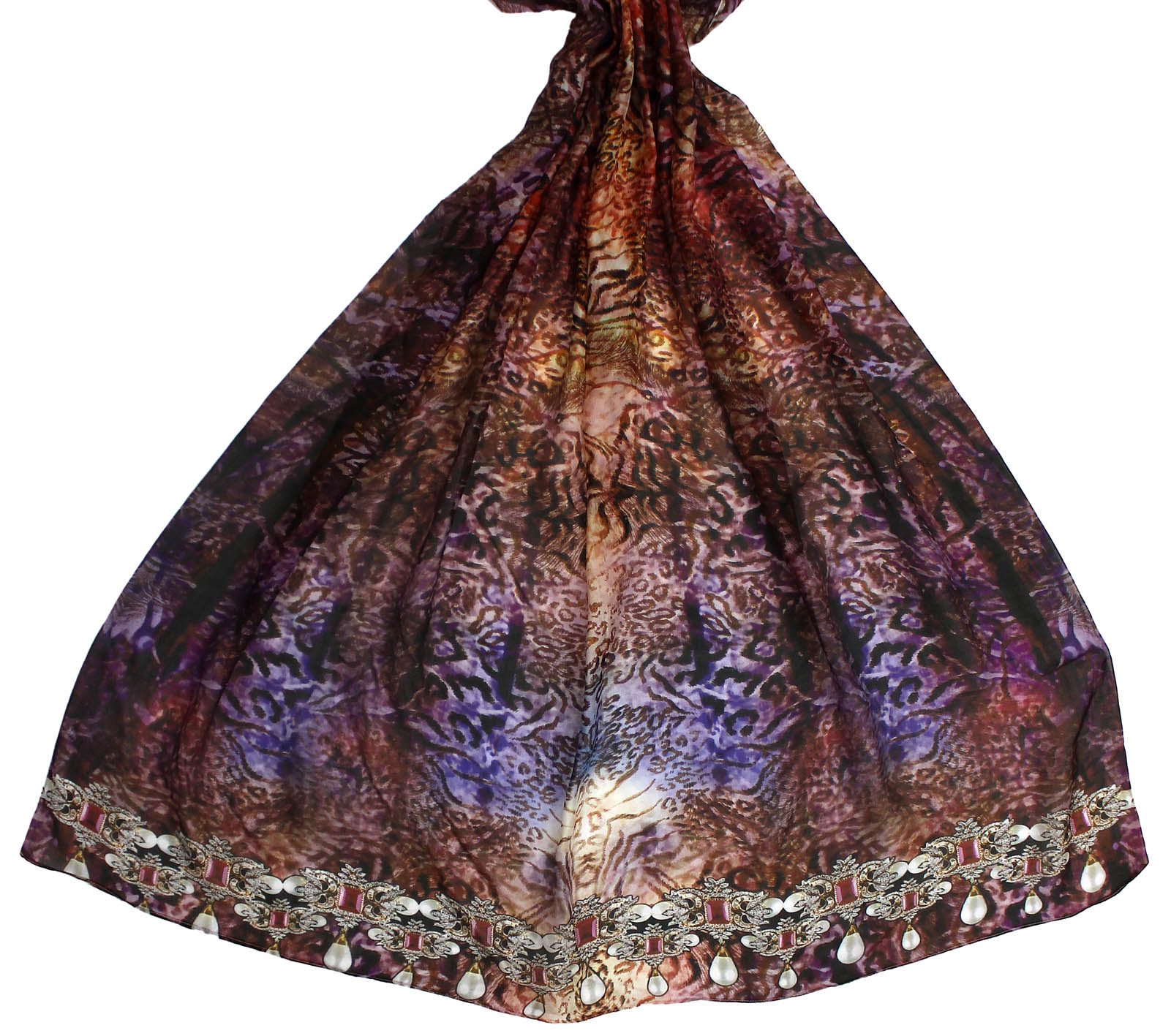 Elegant patterned silk scarf