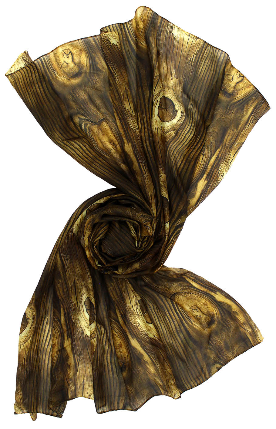 Woodgrain Patterned Silk Scarf