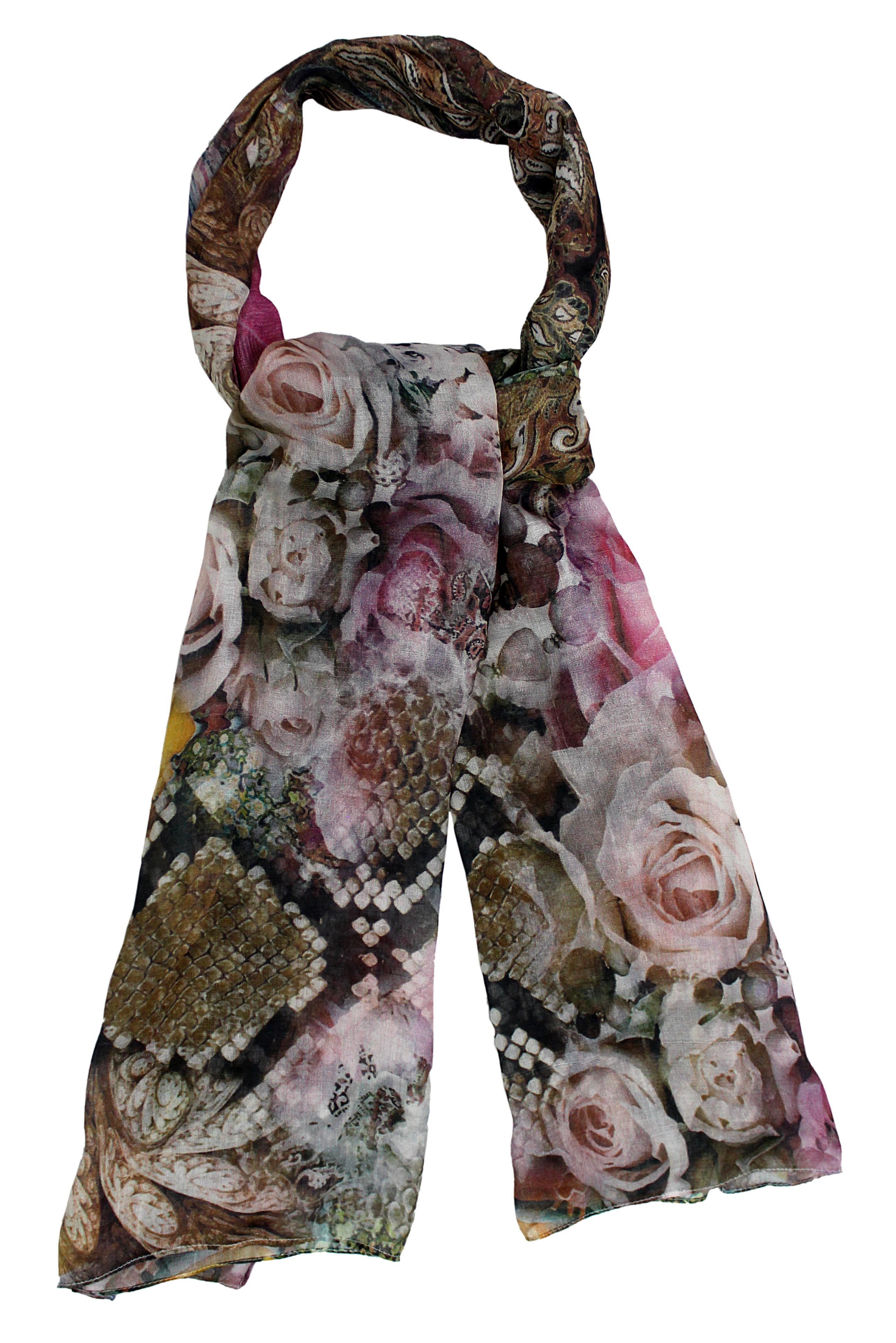 Rose paisley Modal Scarf