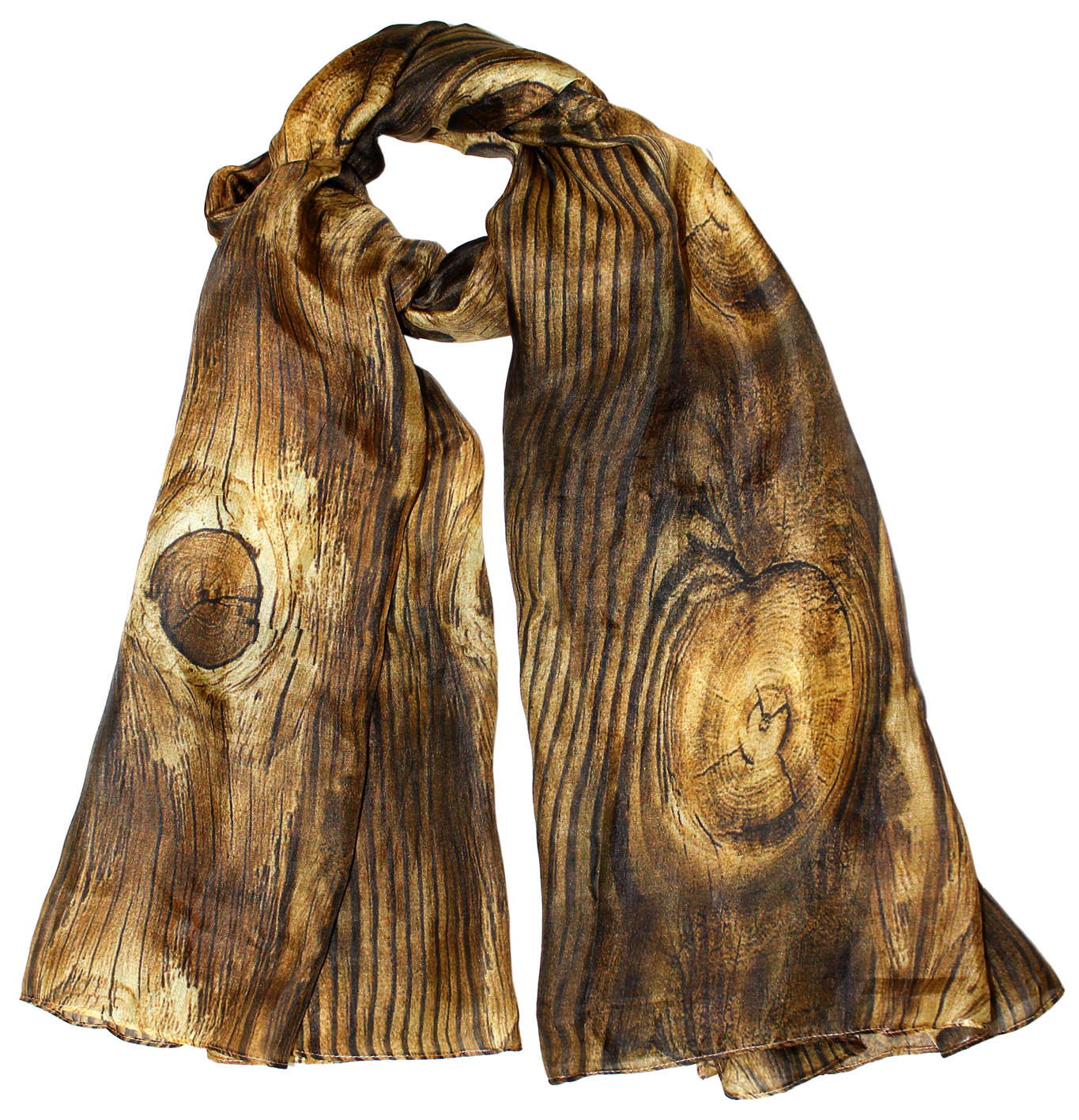 Woodgrain Patterned Silk Scarf