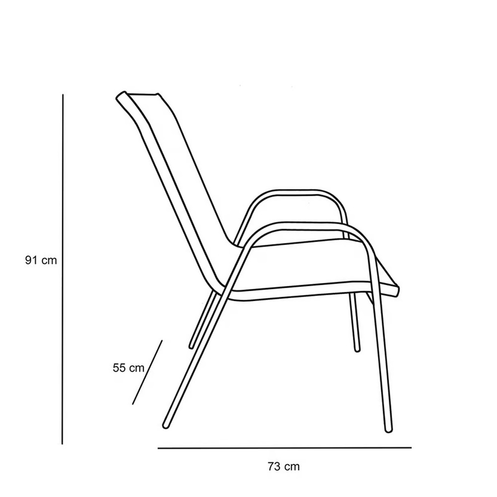 Set 2 Sillas Sling Sillón Jardín Exterior Textileno Apilable