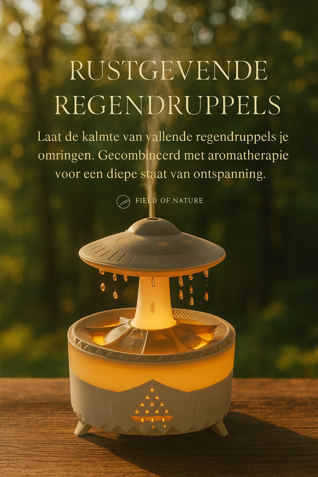 Aroma Diffuser LED & Regendruppels effect