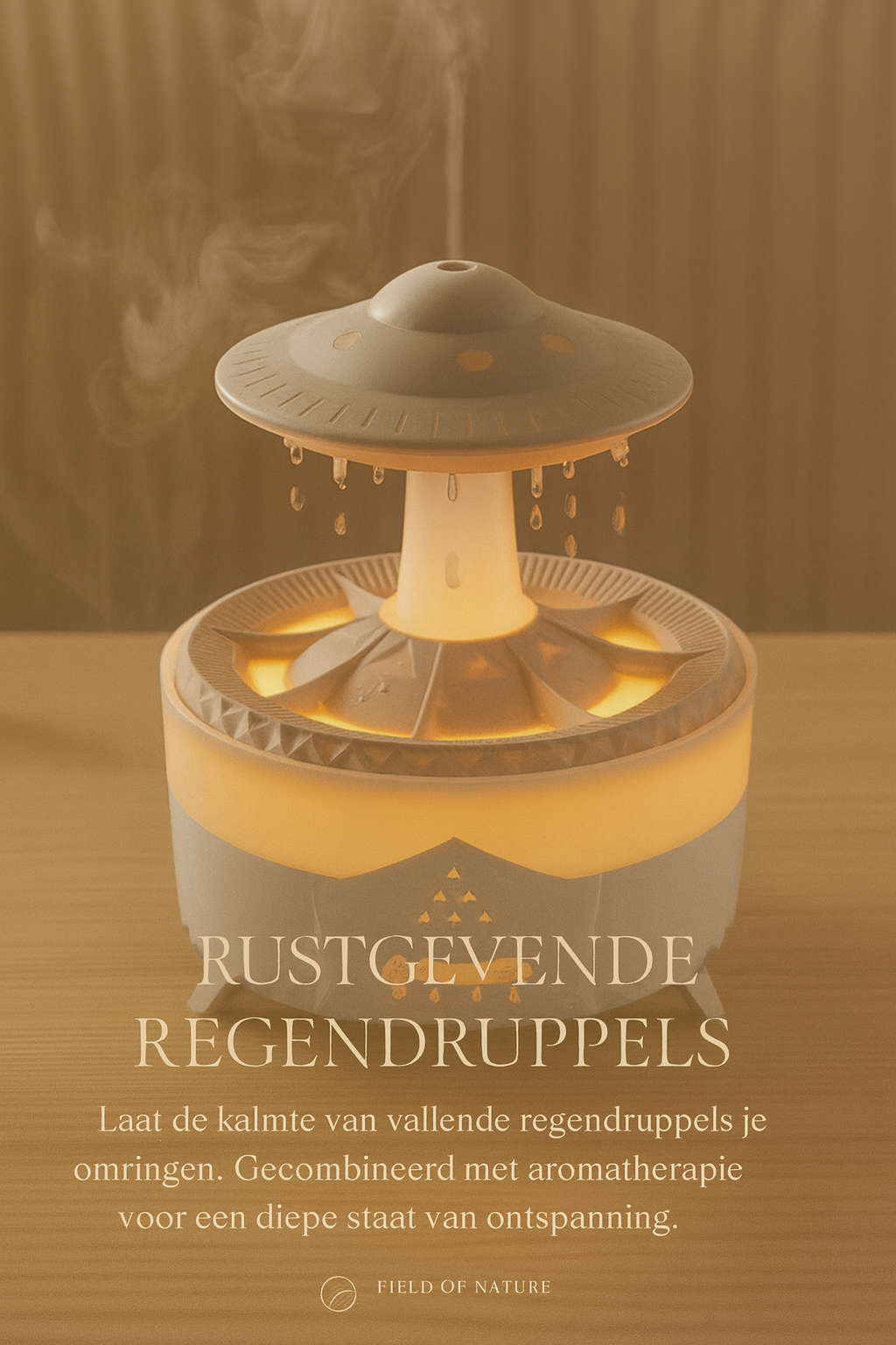 Aroma Diffuser LED & Regendruppels effect 