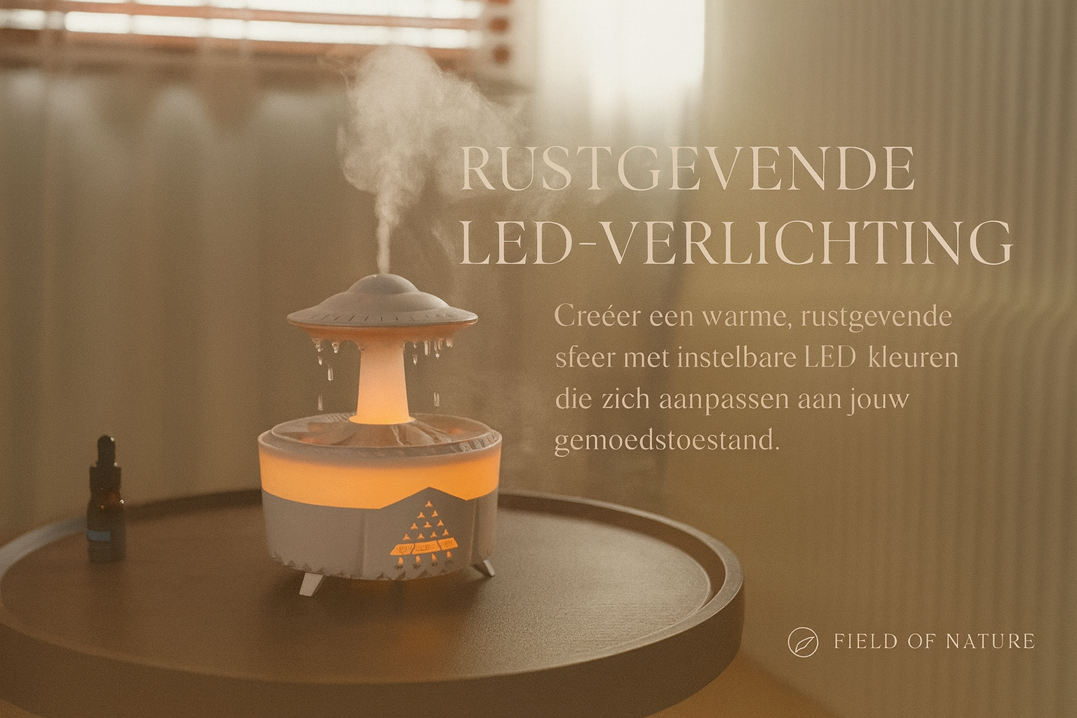 Aroma Diffuser LED & Regendruppels effect 