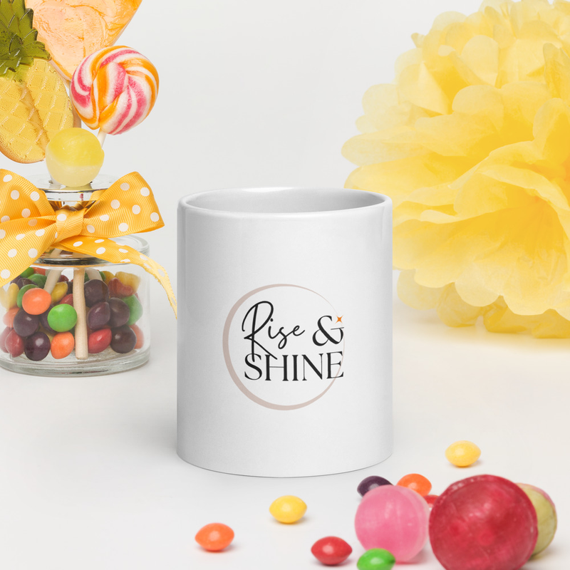 White glossy mug