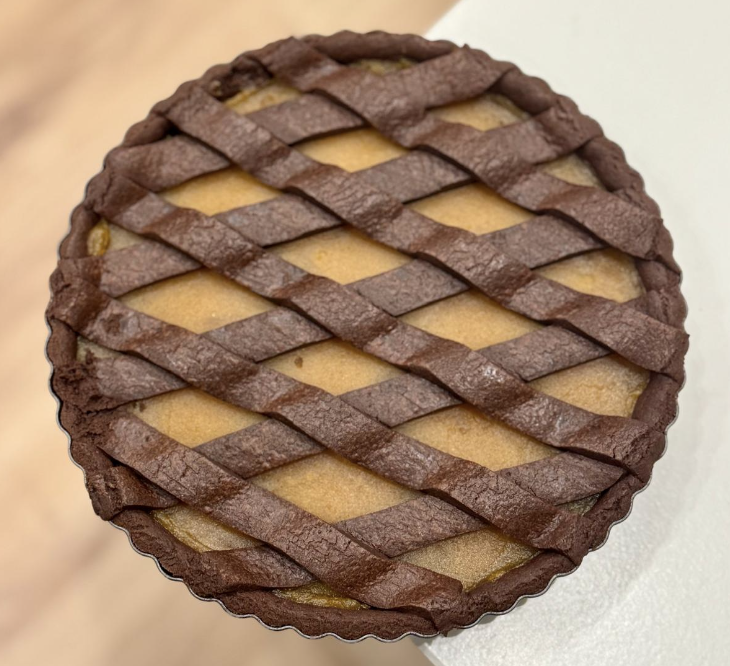 Pasta frola de chocolate y batata