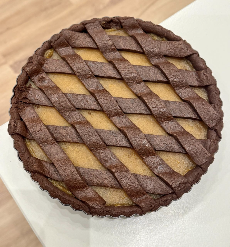 Pasta frola de chocolate y batata