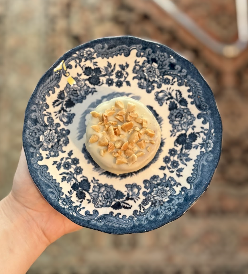 Alfajor de cacahuete y caramelo salado