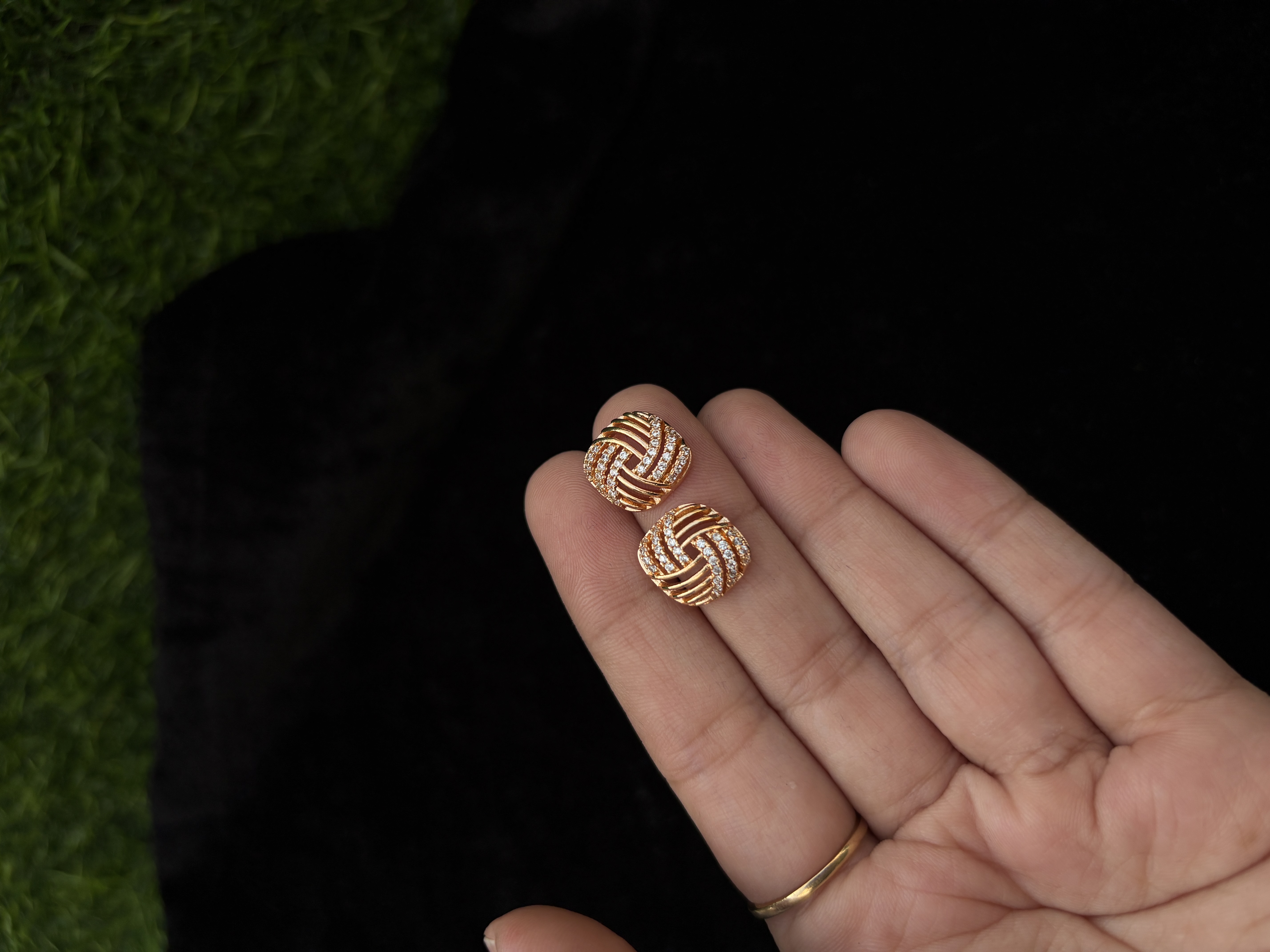 Gold Knot Stud Earrings