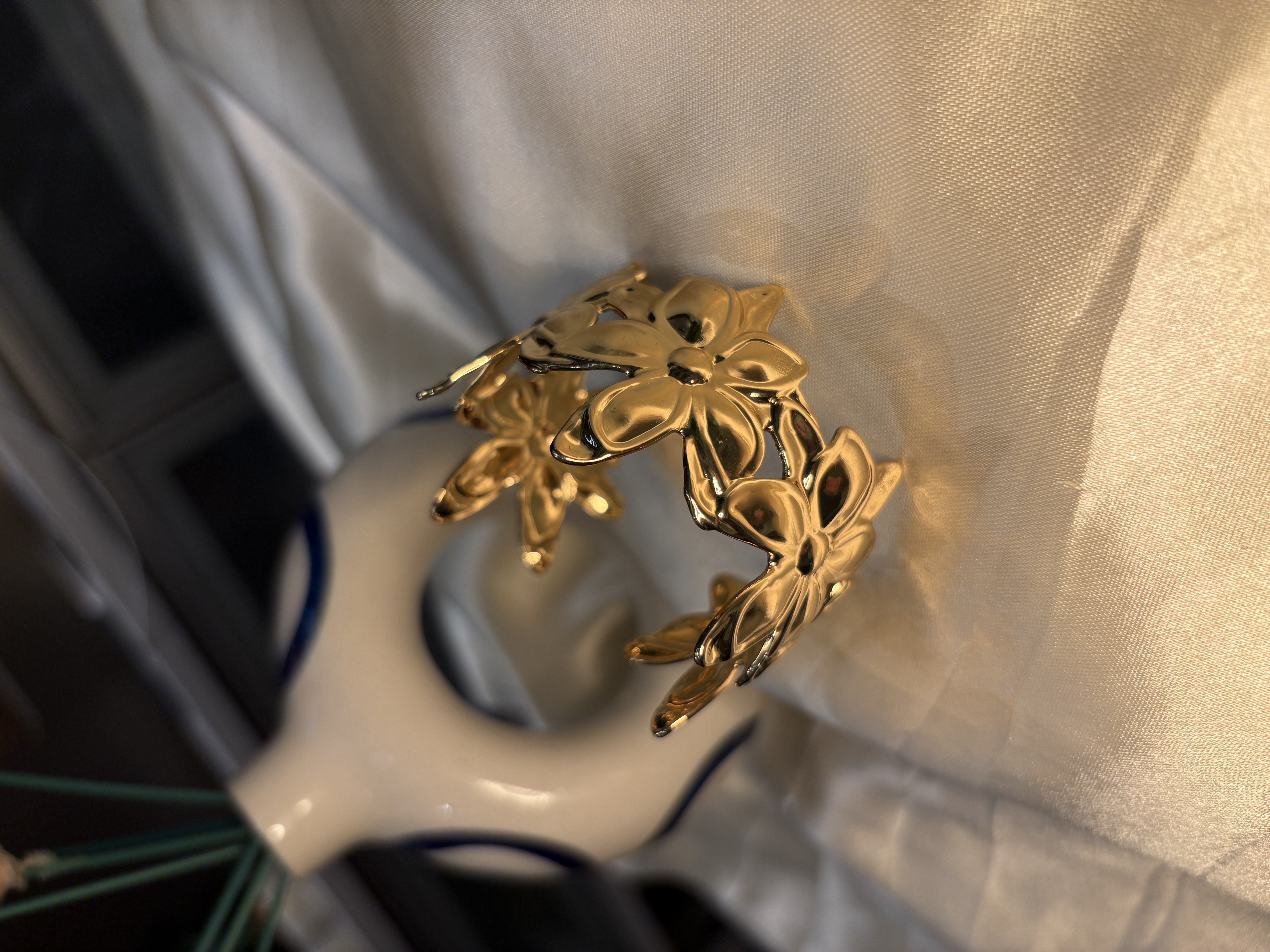 Gold Floral Statement Bracelet