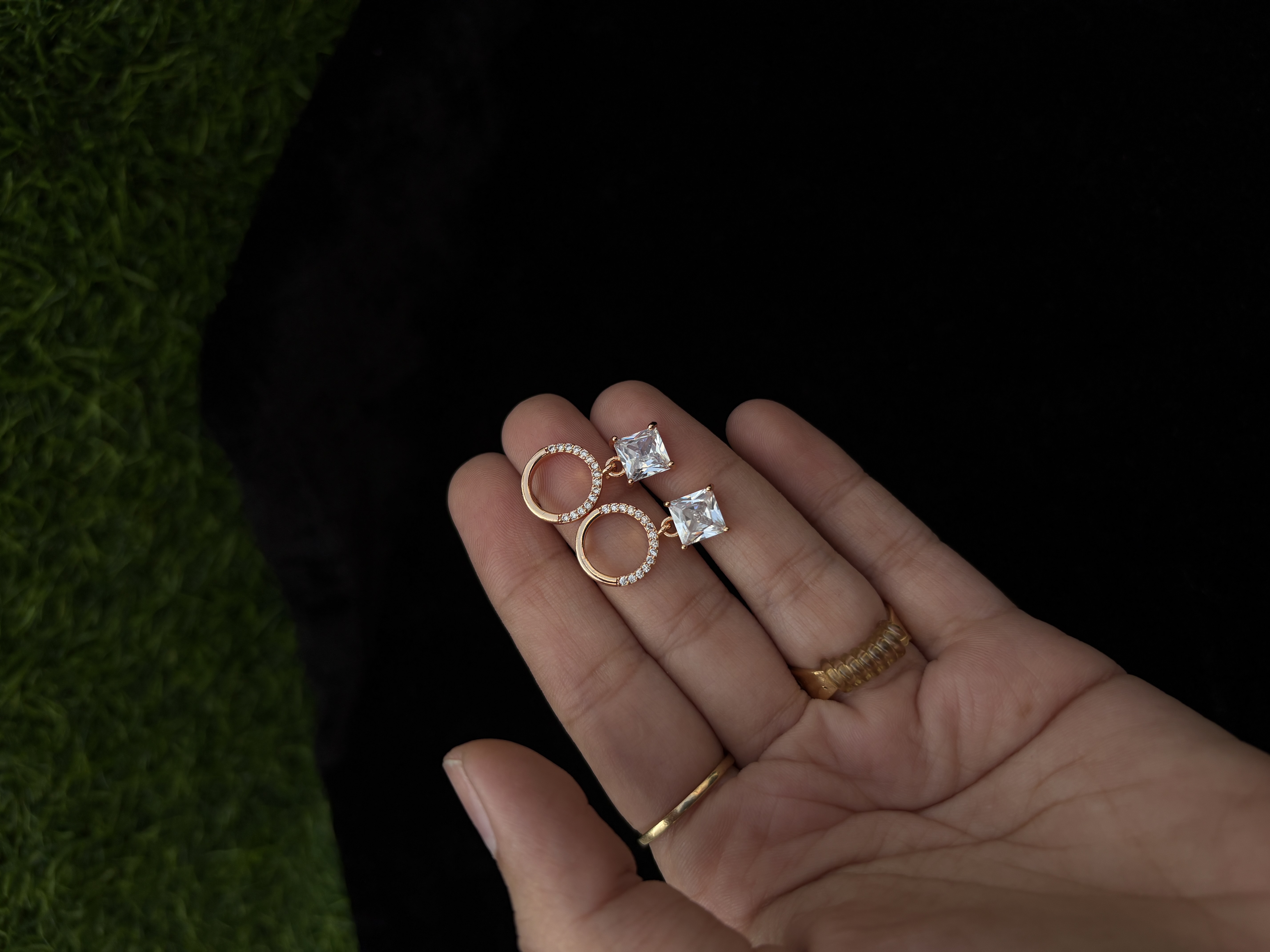 Elegant Square Crystal Earrings