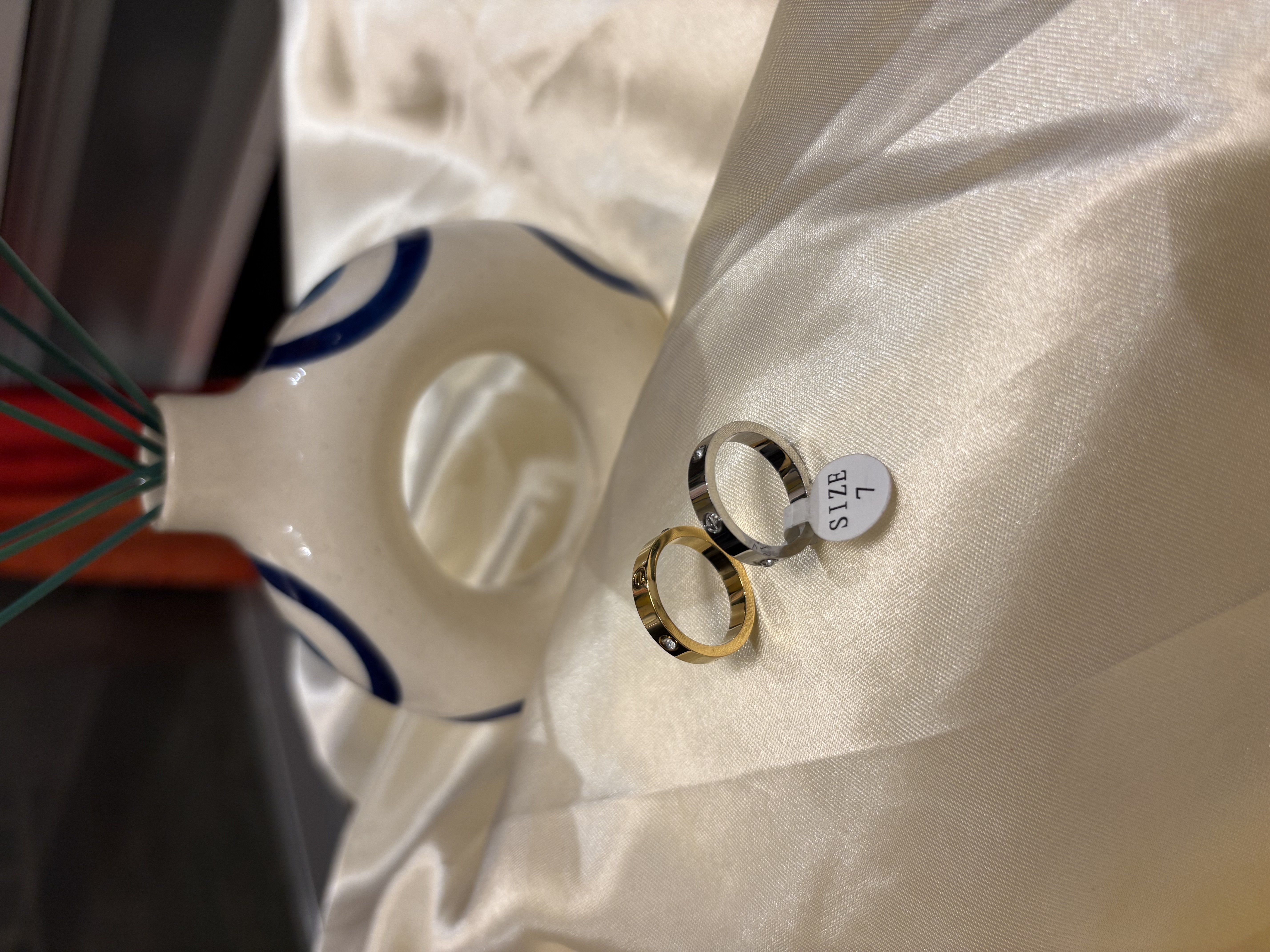 Elegant gold and silver rings