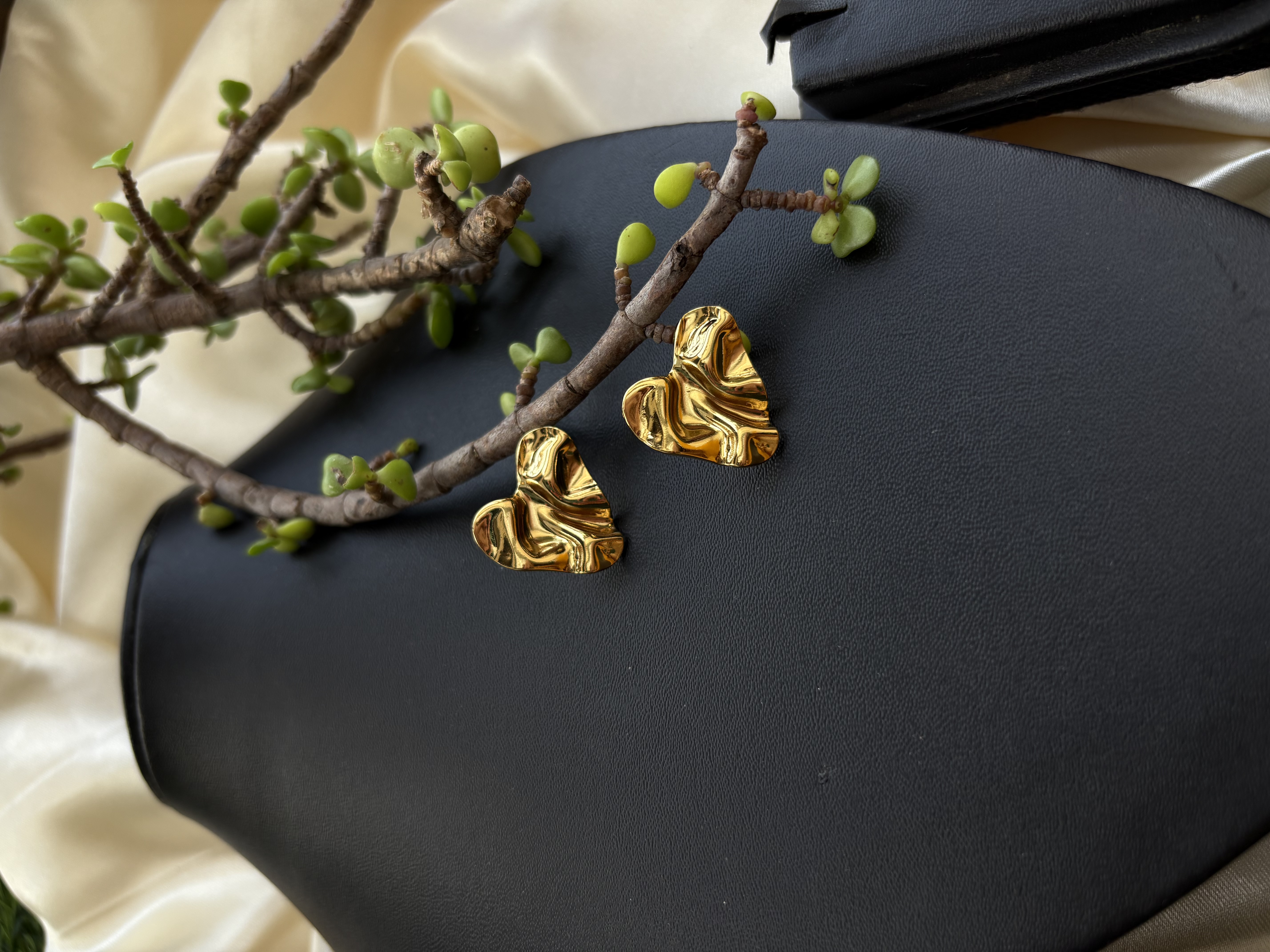 Abstract Gold Statement Earrings