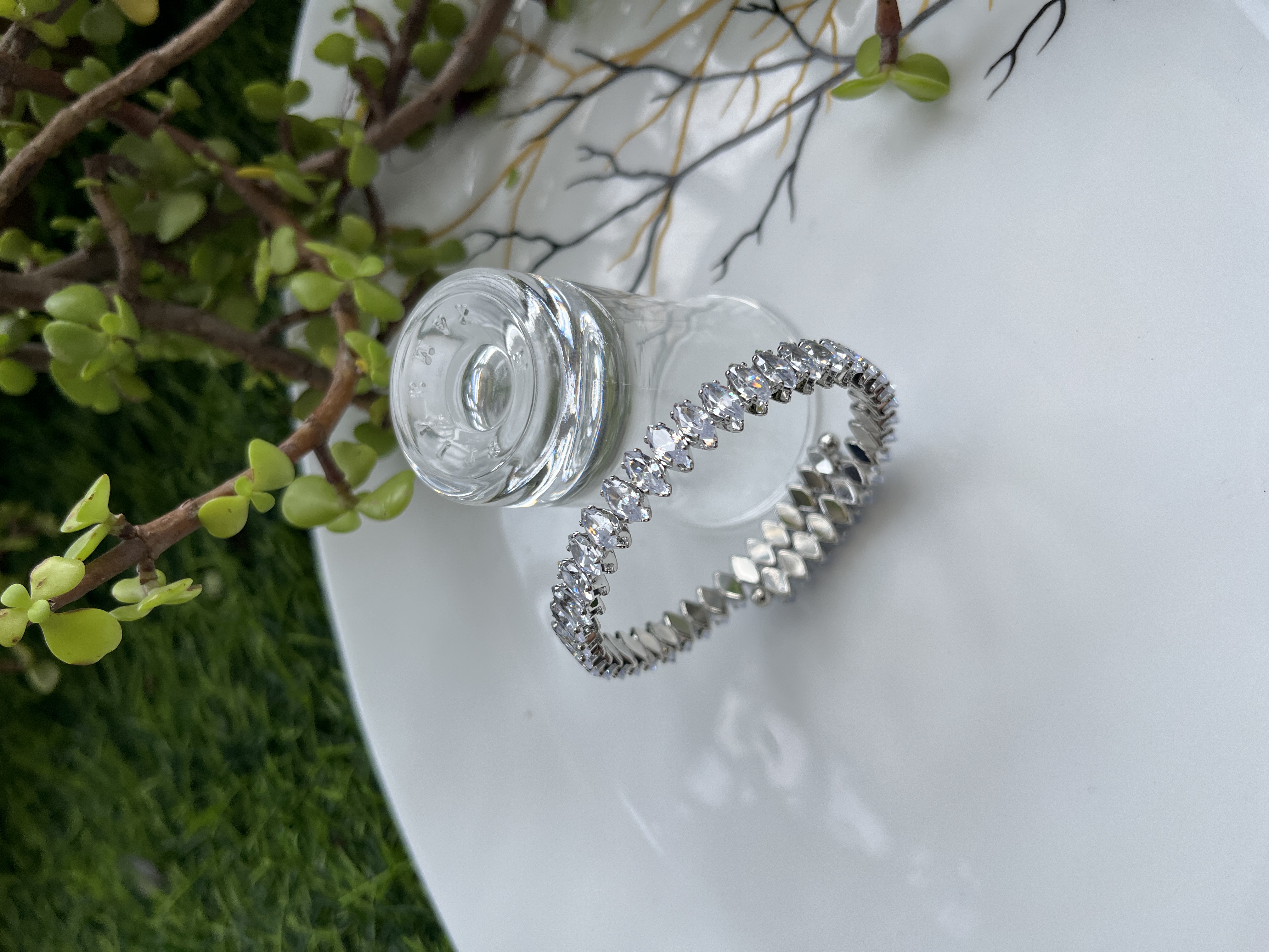 Elegant Silver Crystal Bracelet