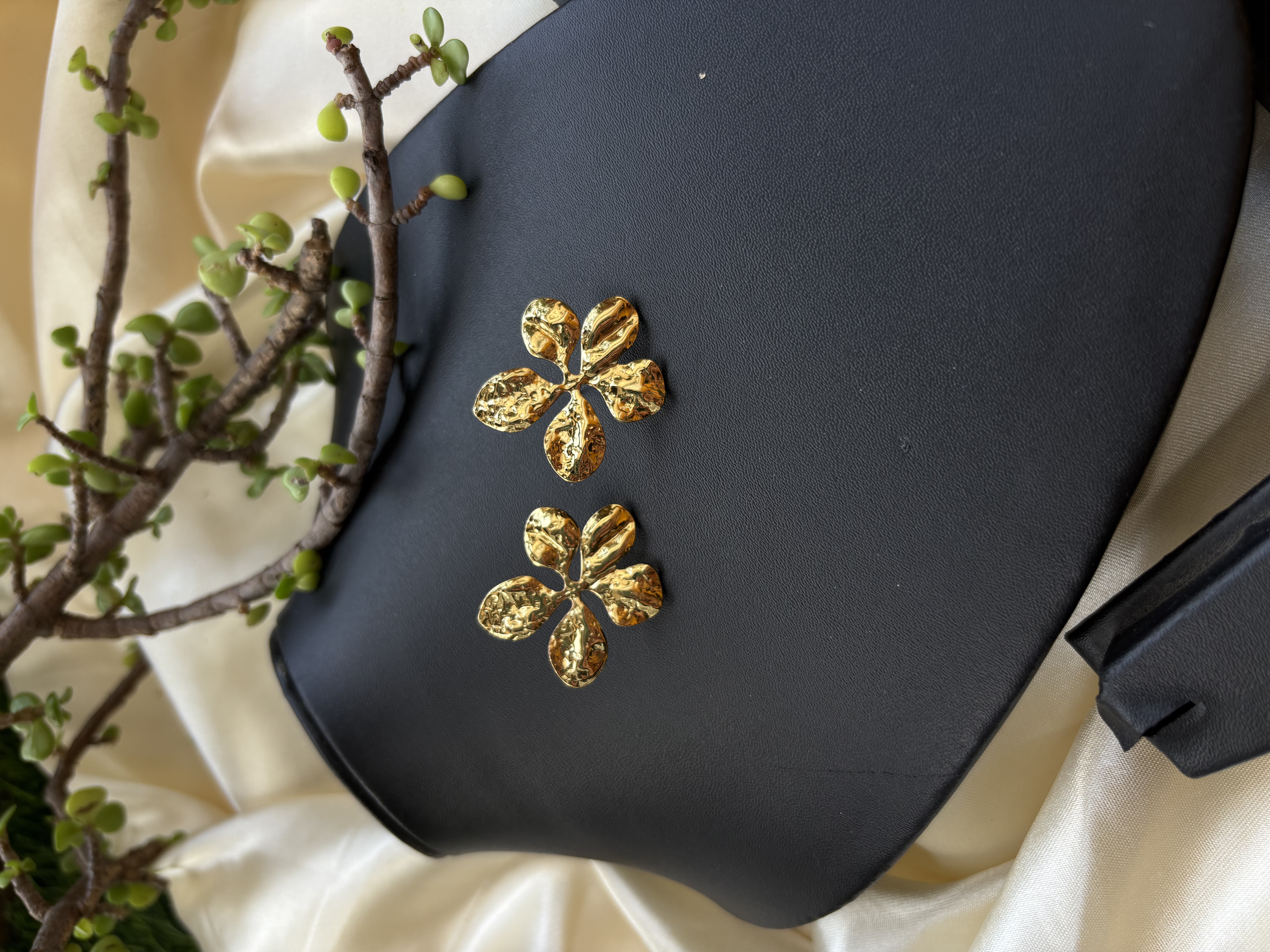 Gold Flower Earrings