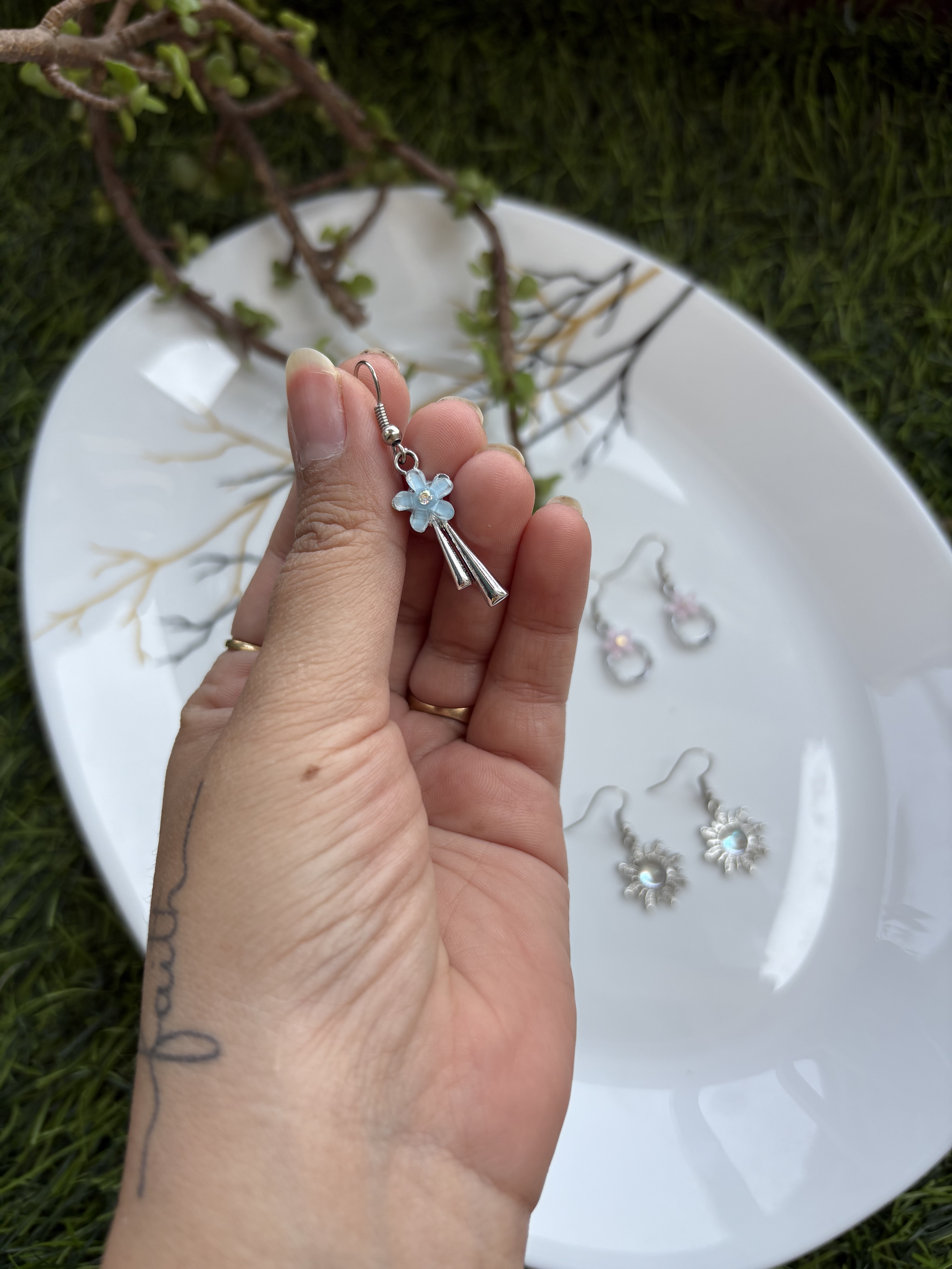 Blue Flower Earrings