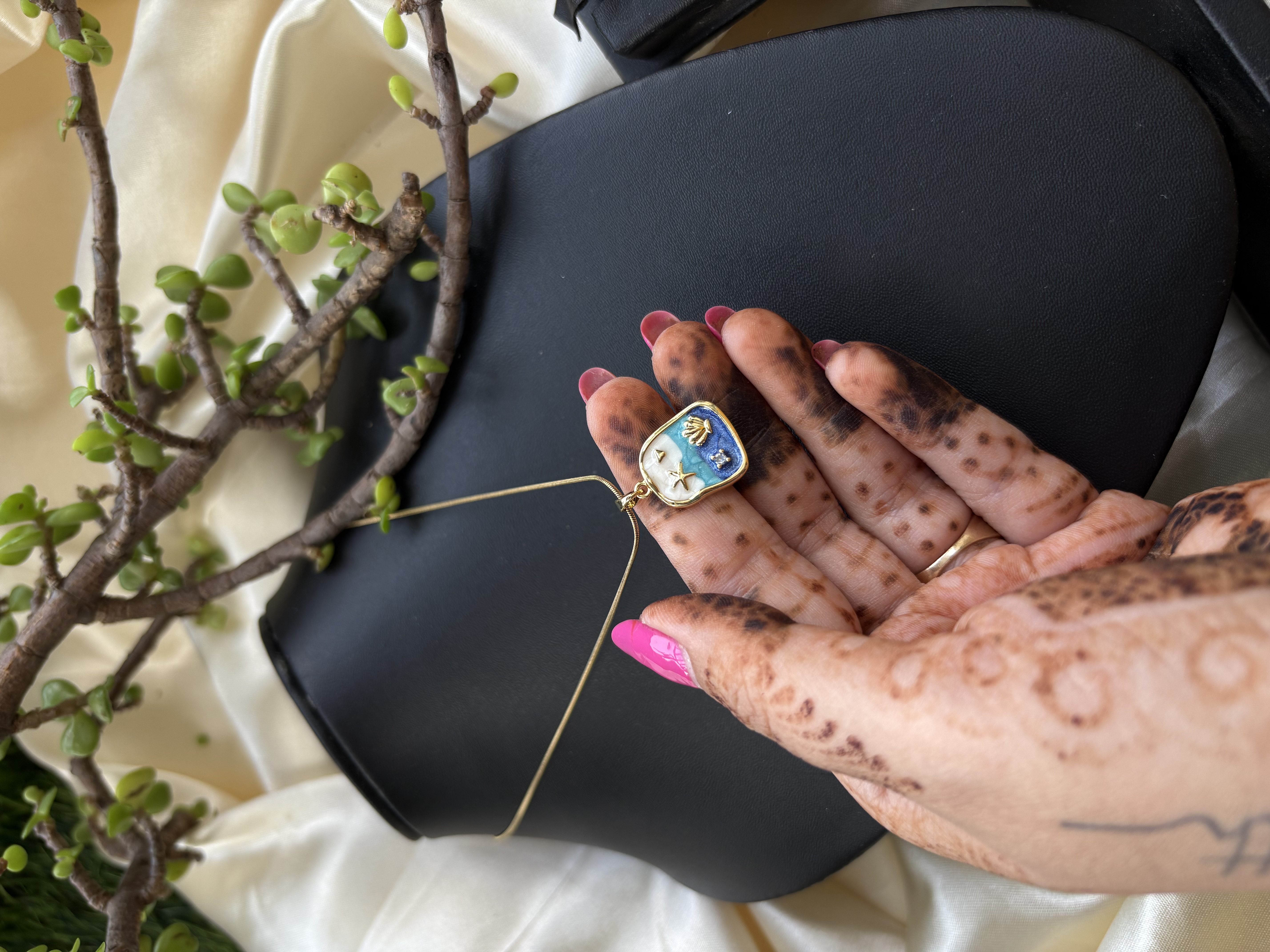 Hand-painted Pendant Necklace