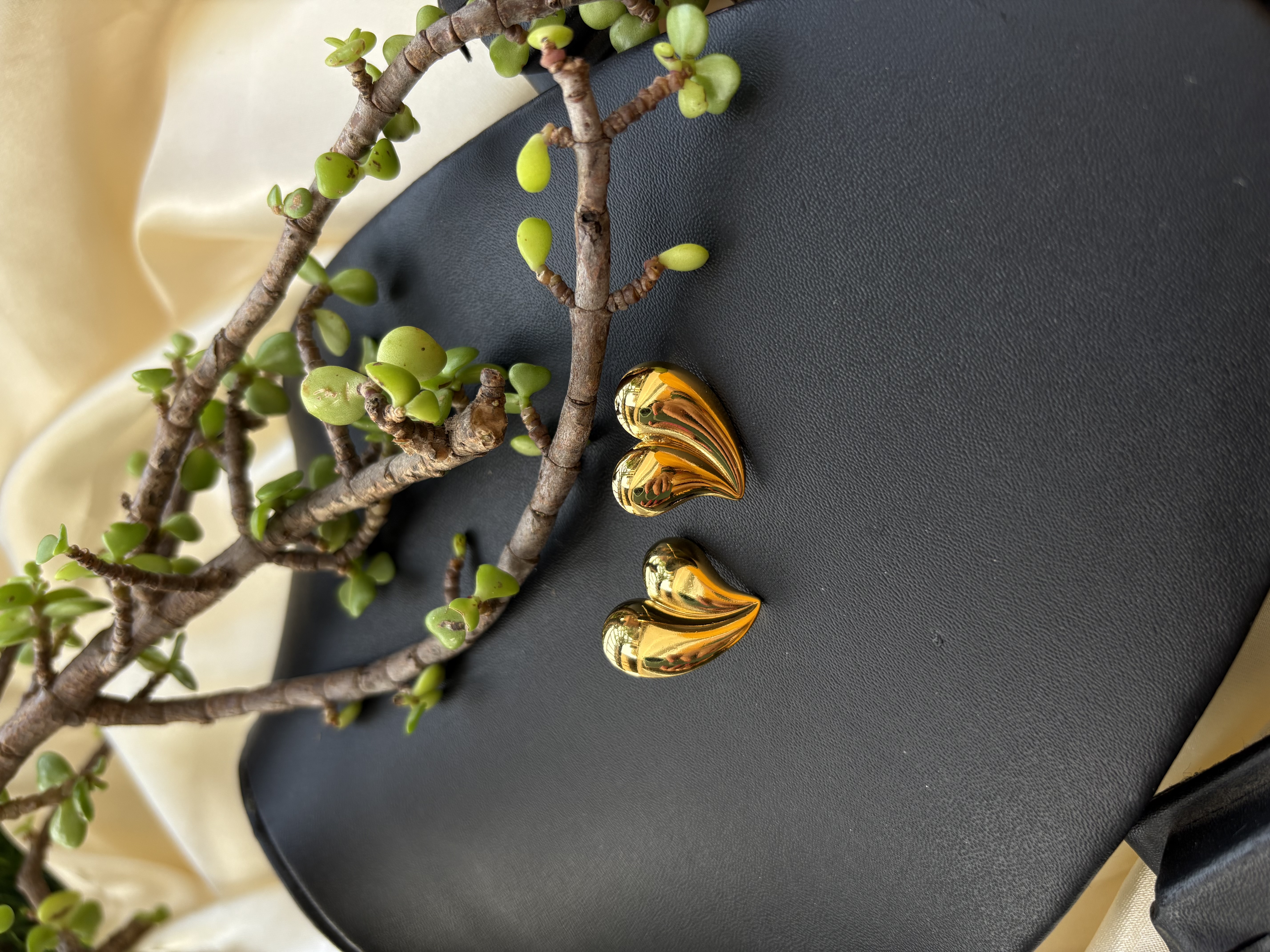 Gold Heart-Shaped Earrings