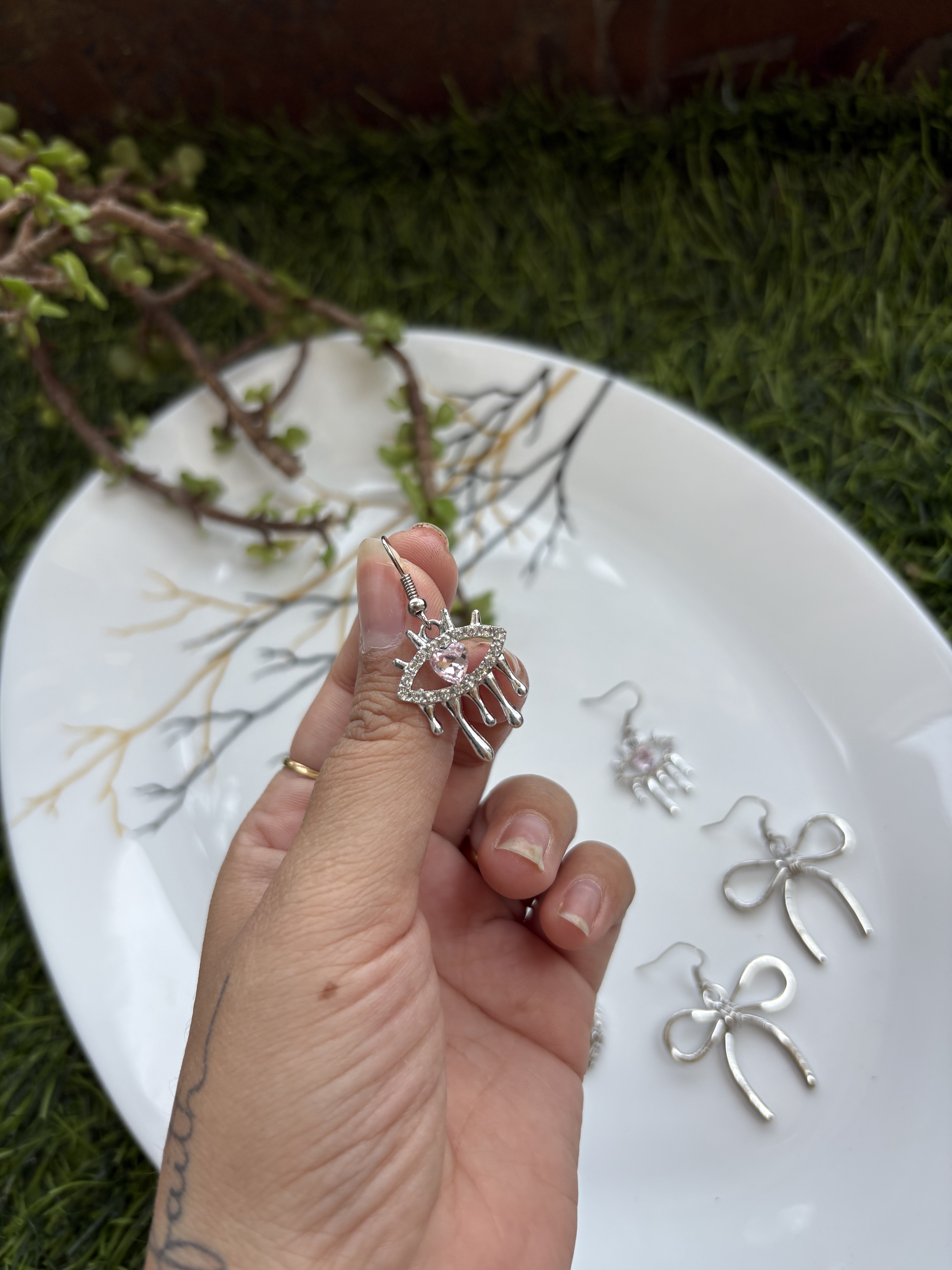 Melted Evil Eye Earrings