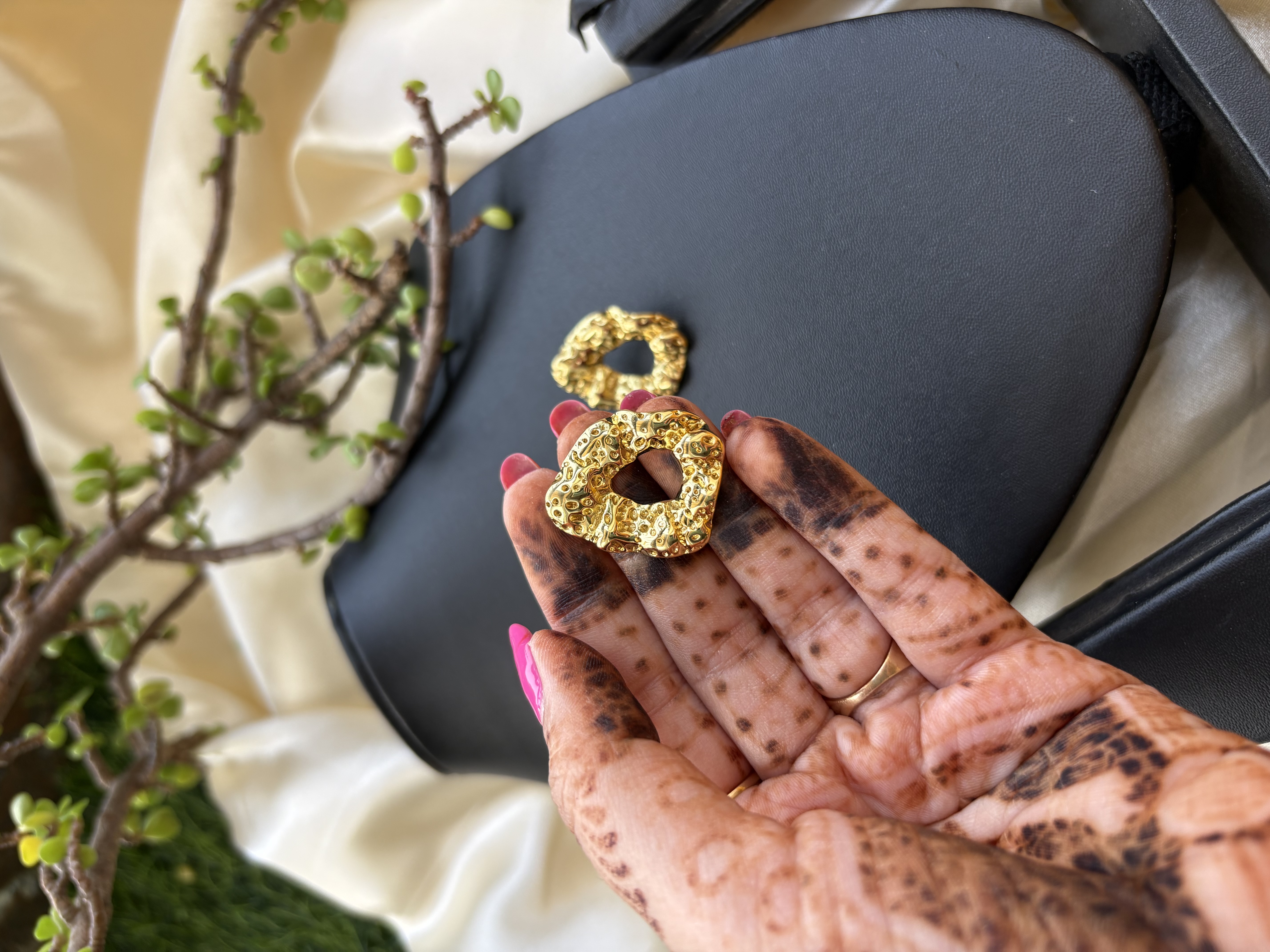 Textured Gold Earrings