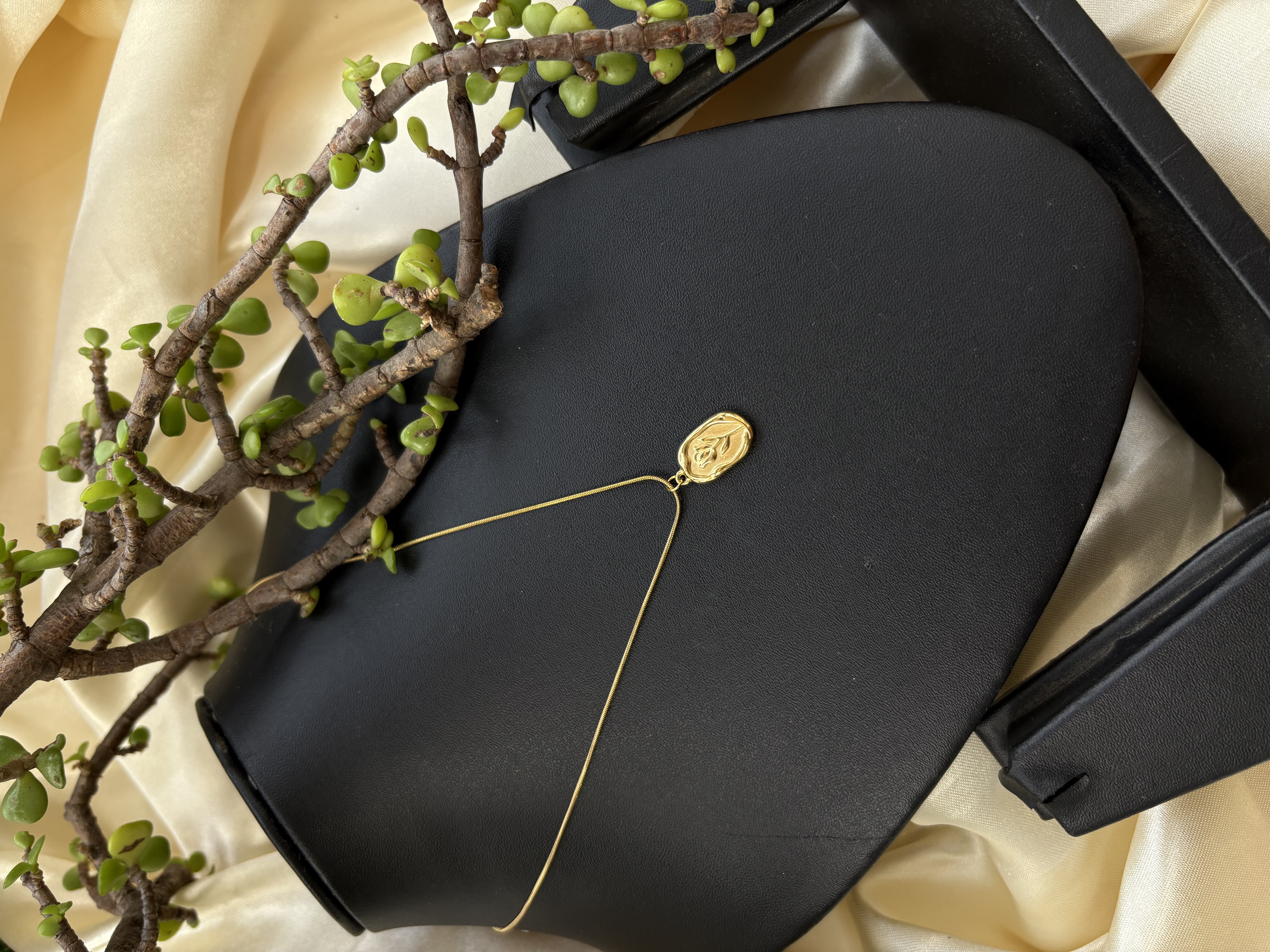 Gold Rose Pendant Necklace