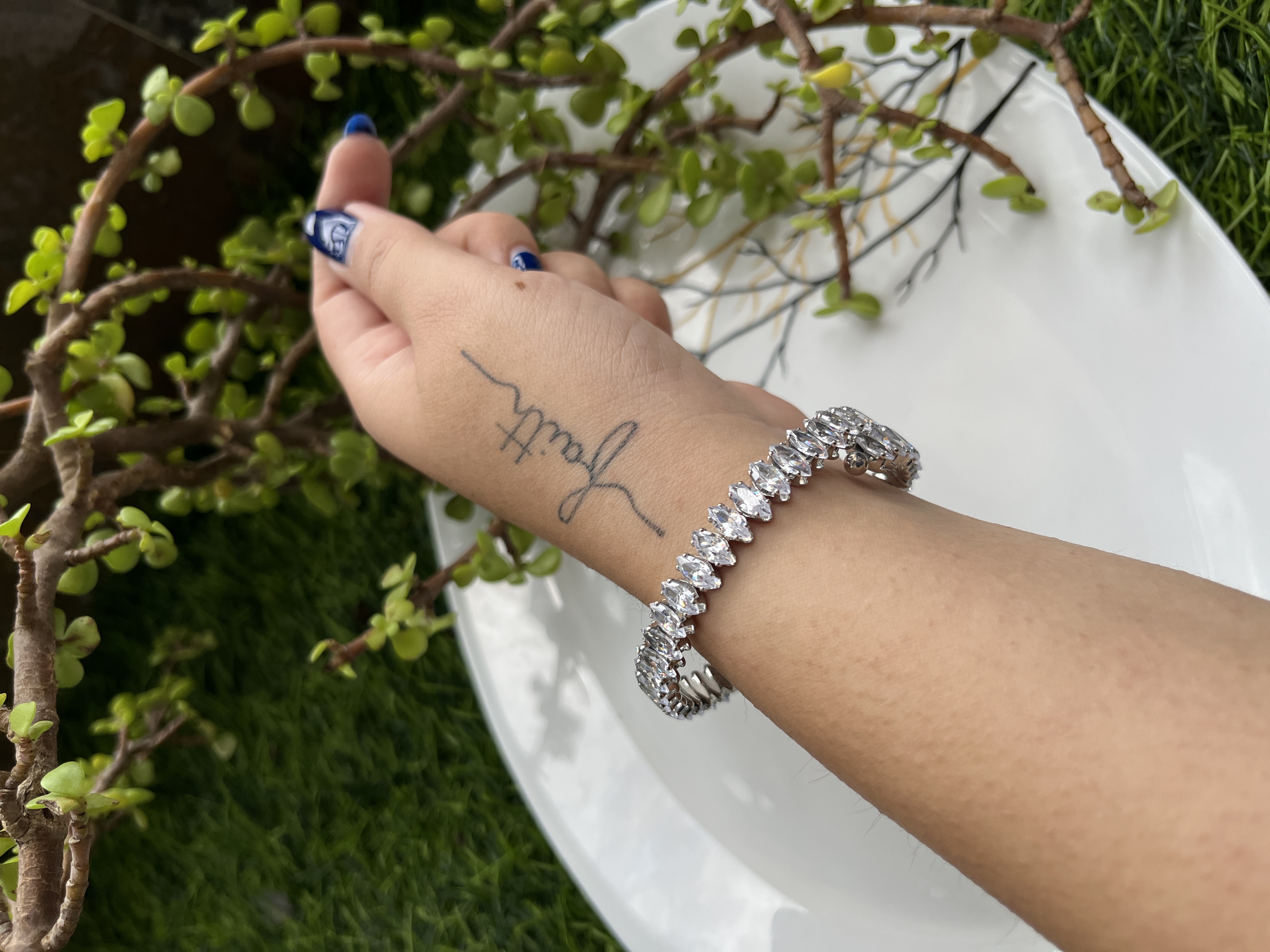 Elegant Silver Crystal Bracelet