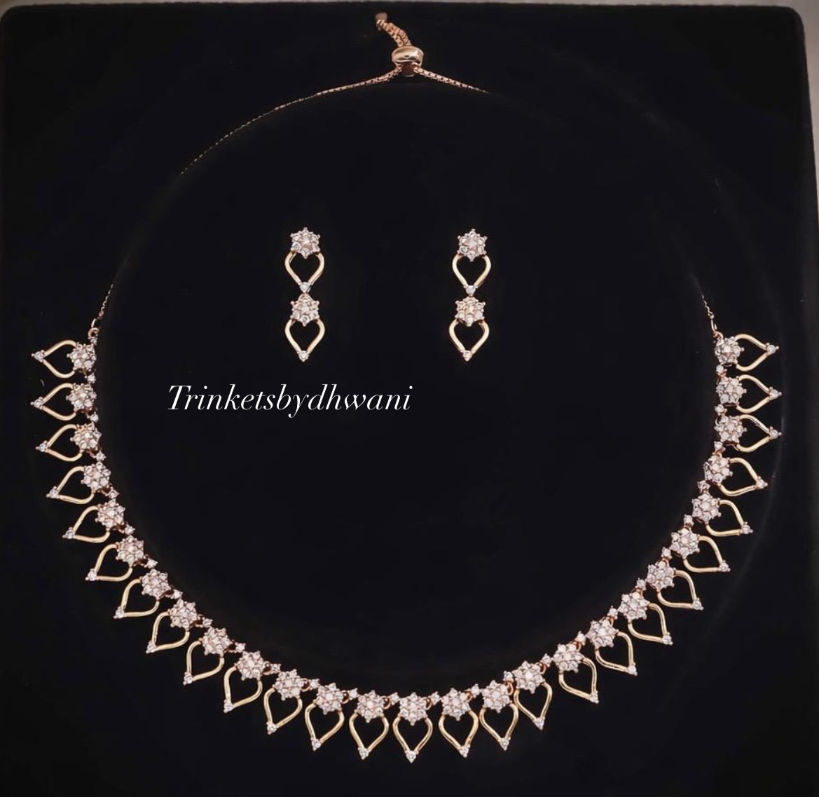 Heart Motif Necklace & Earring Set