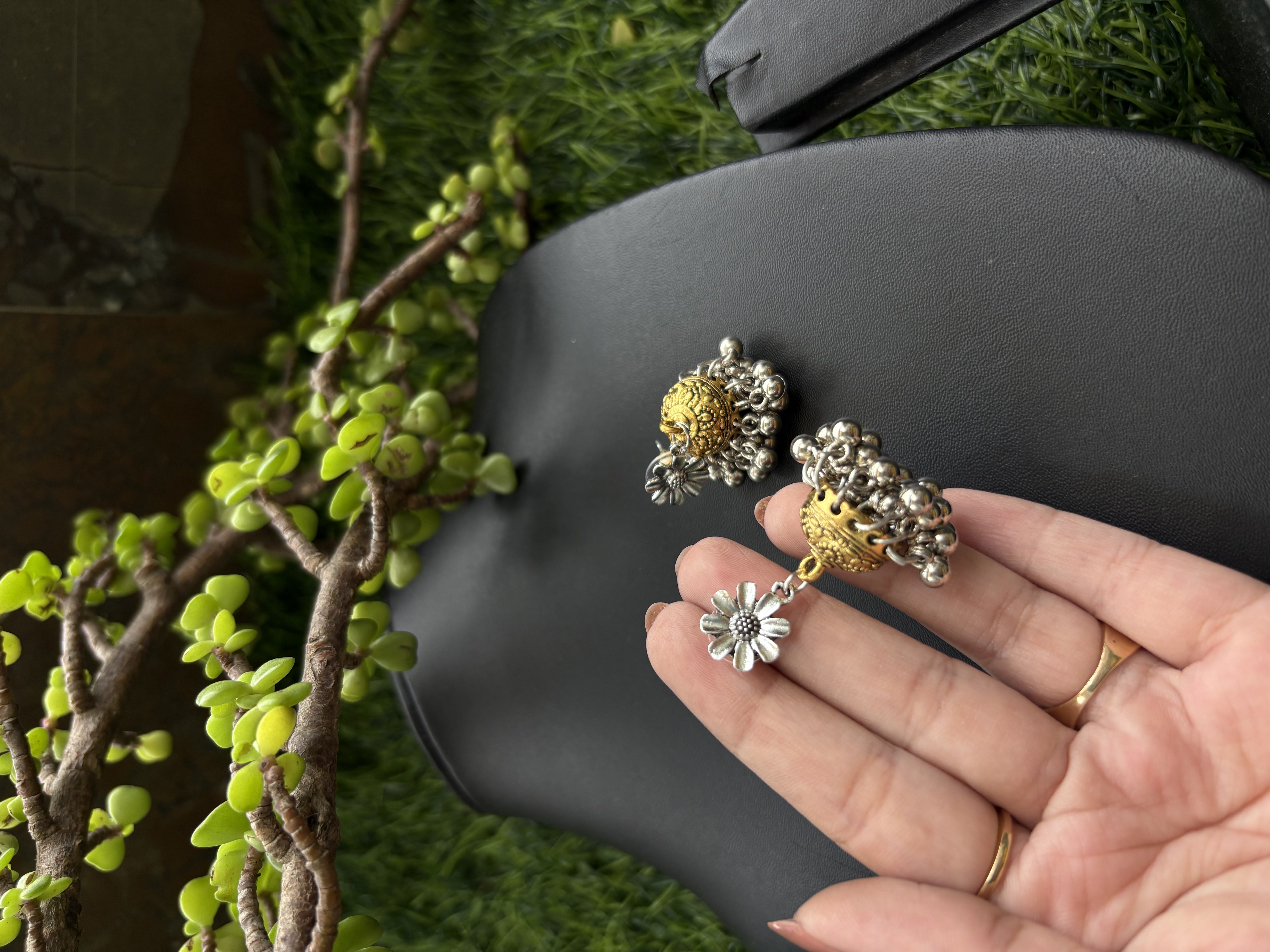 Golden Jhumka Earrings