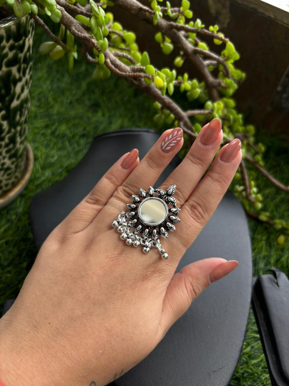 Elegant Silver Mirror Ring