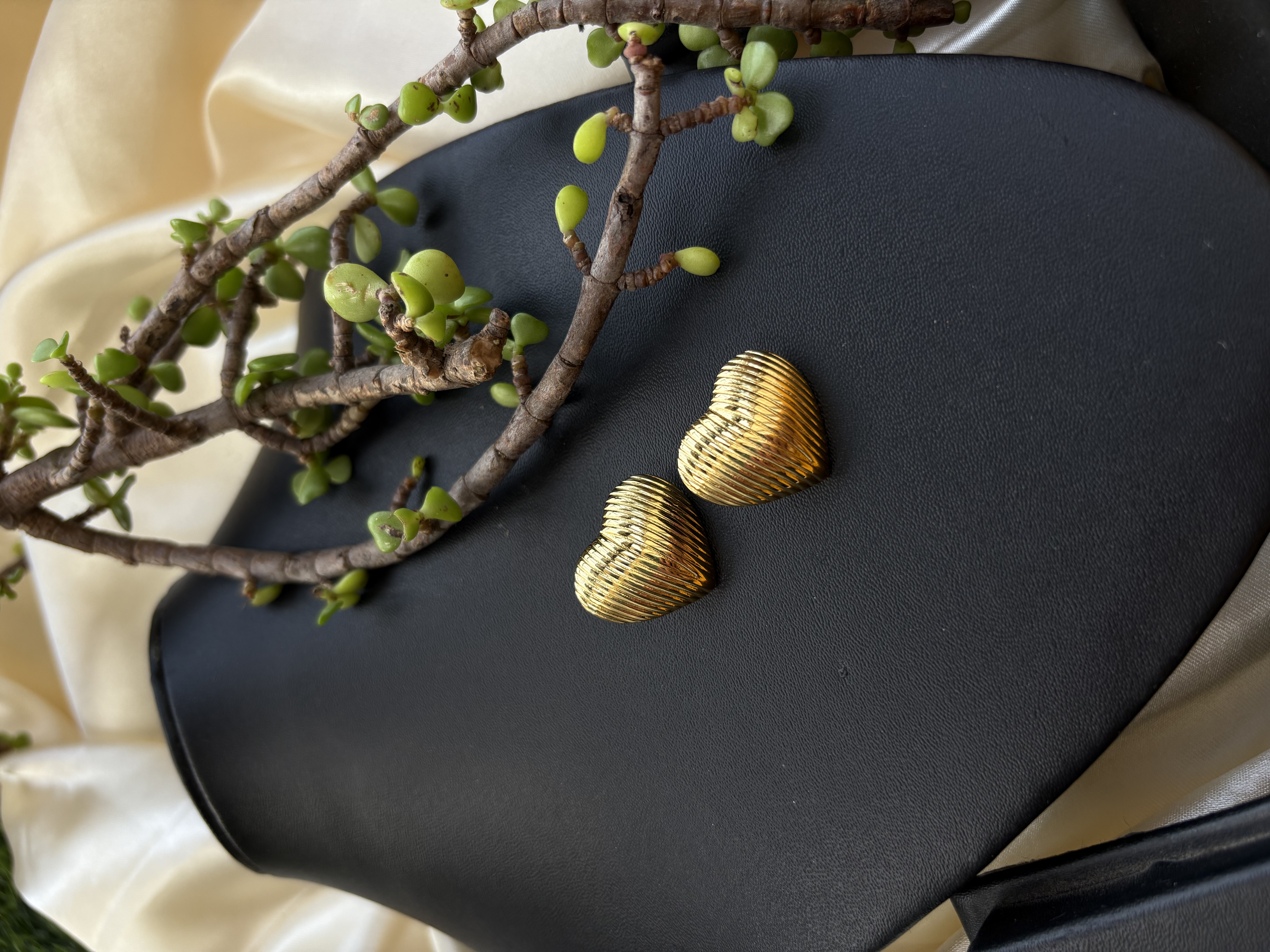 Gold Heart Earrings