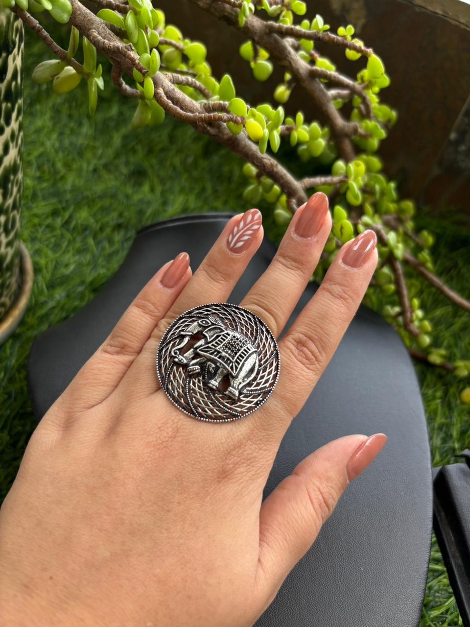 Handcrafted Silver Elephant Ring