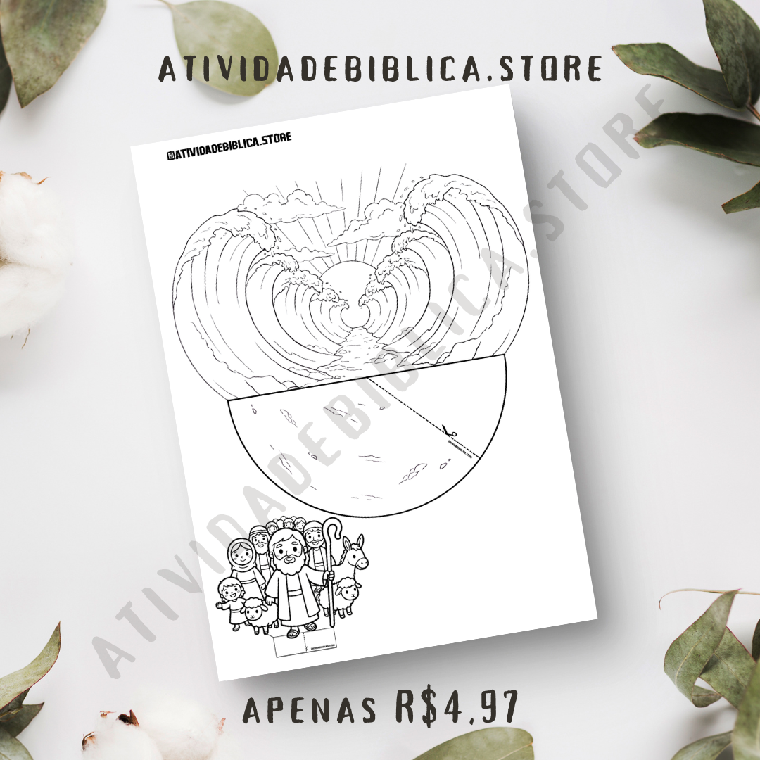 Atividades Bíblicas para Crianças – Presépio + Dia da Bíblia + Travessia do Mar Vermelho (PDF para imprimir)