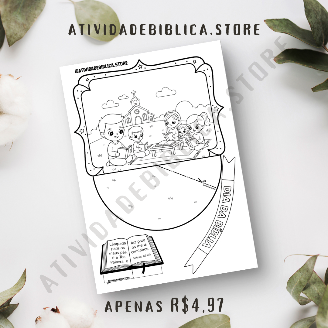 Atividades Bíblicas para Crianças – Presépio + Dia da Bíblia (PDF para imprimir)