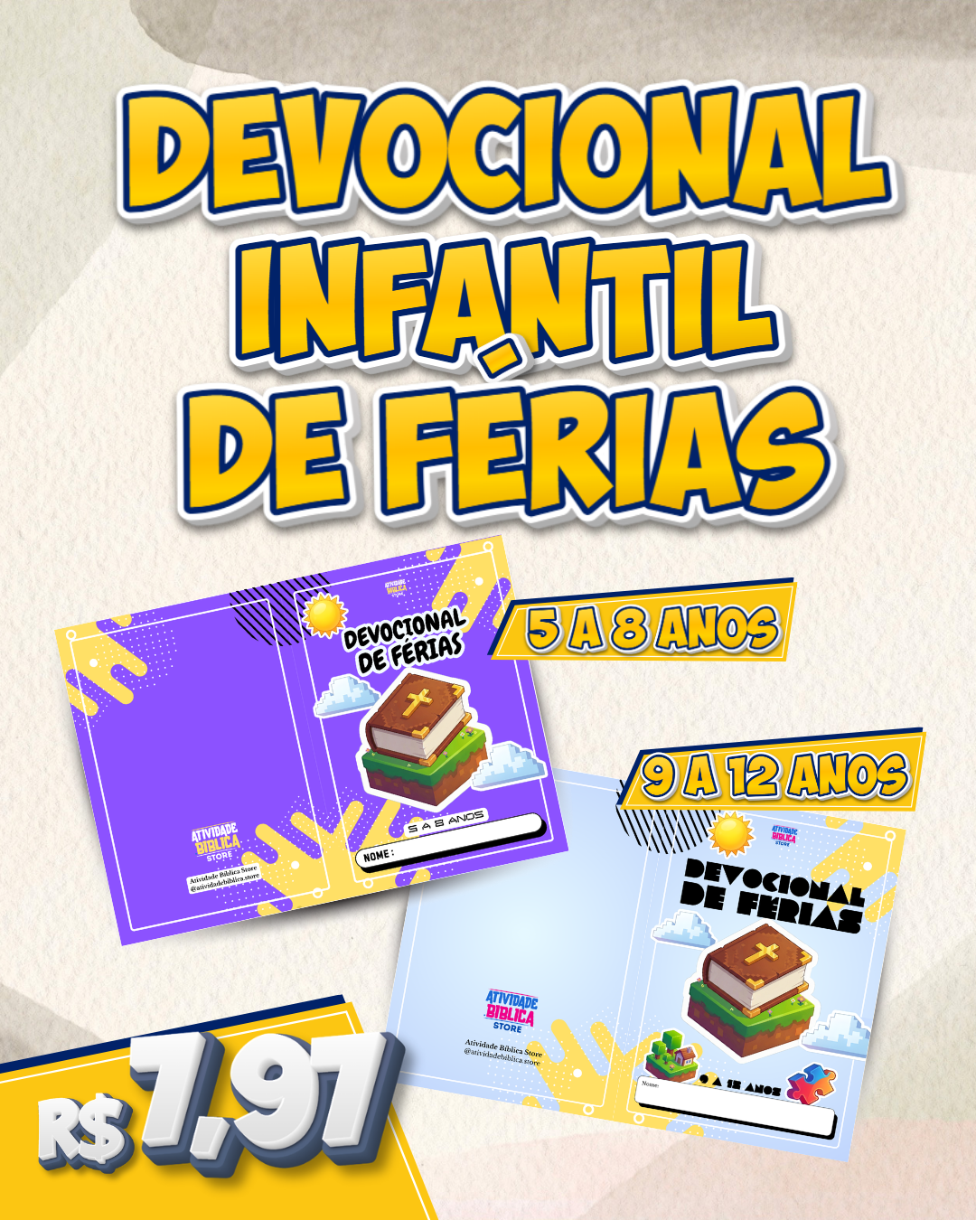 Kit Devocional de Férias (PDF para Imprimir) – Crianças e Juniores (5 a 12 anos)