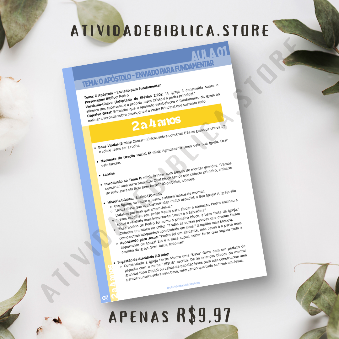 Roteiro para Ministério Infantil - 5 Aulas Bíblicas: Os 5 Dons Ministeriais + Brinde de atividades