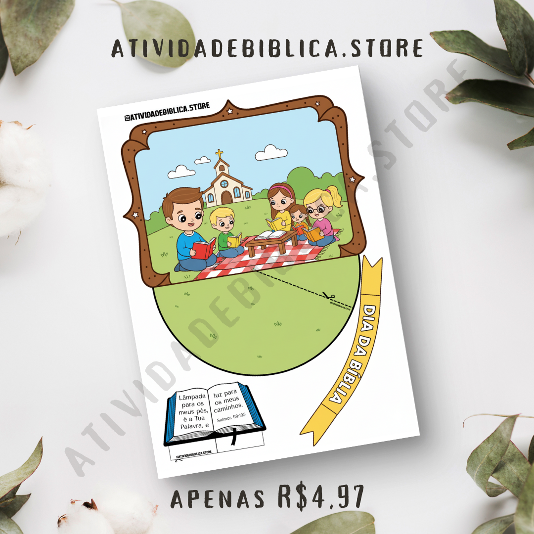 Atividades Bíblicas para Crianças – Presépio + Dia da Bíblia (PDF para imprimir)