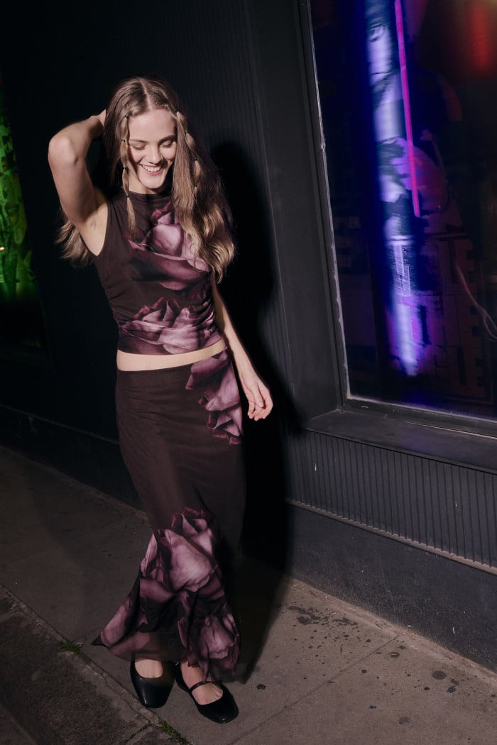 Vestido de dos piezas con estampado floral