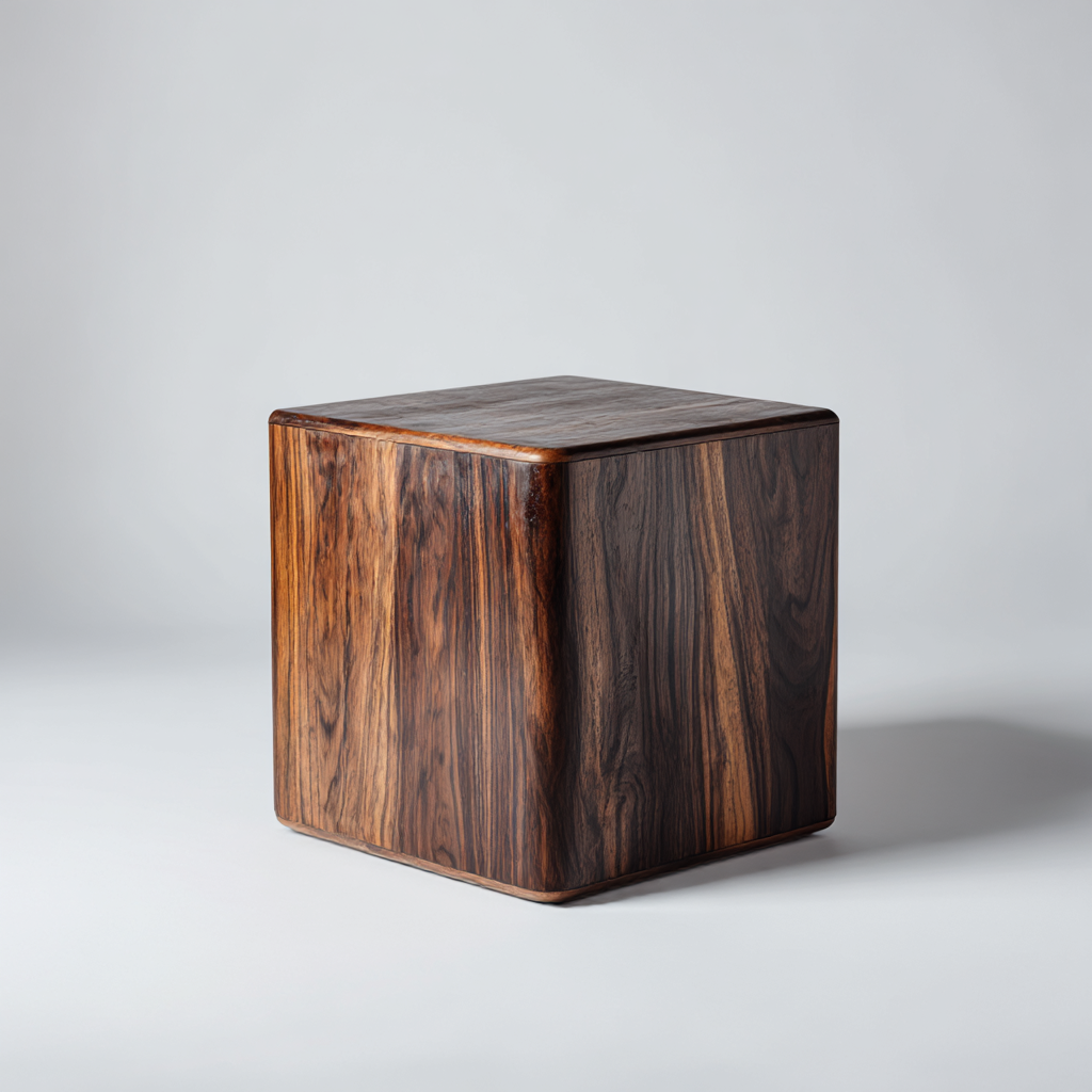 Cubo de madera noble
