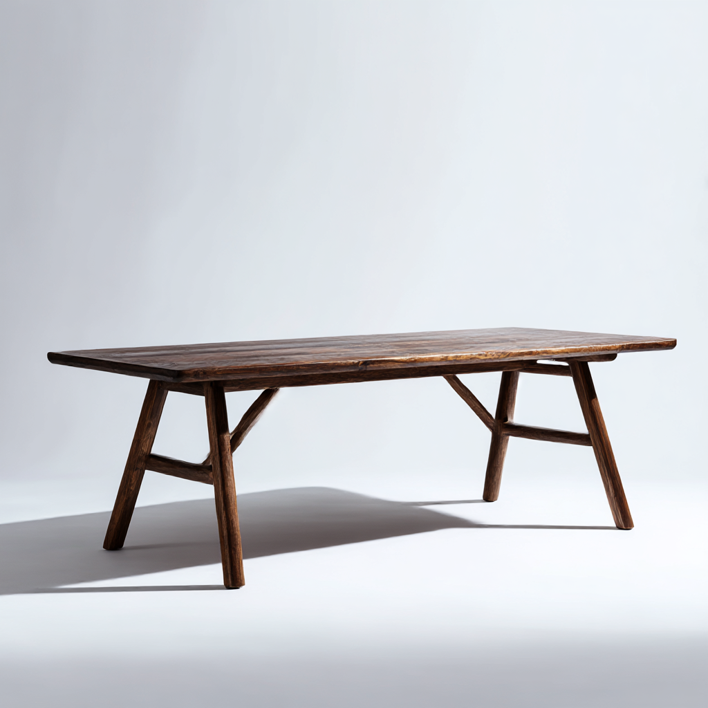 Mesa de comedor rústica en madera maciza