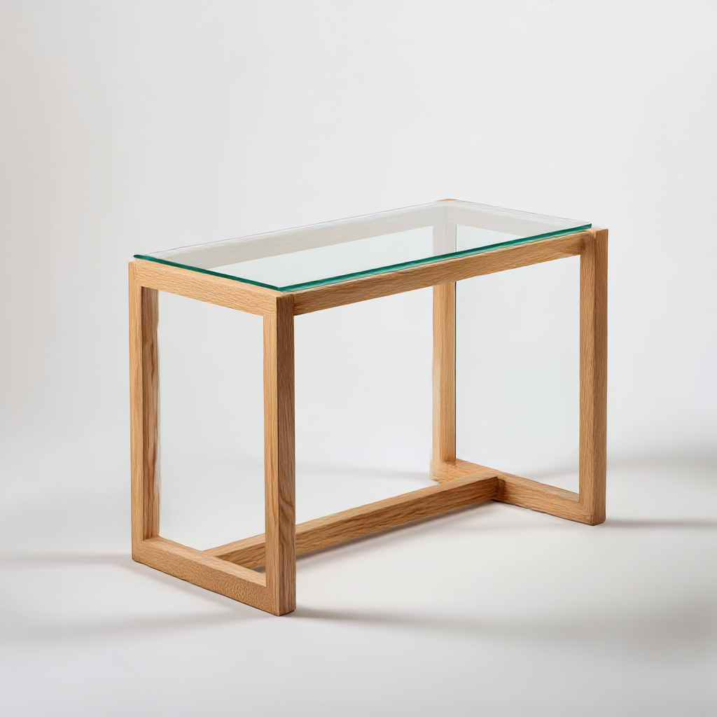 Mesa Auxiliar Éclat en Madera y Cristal