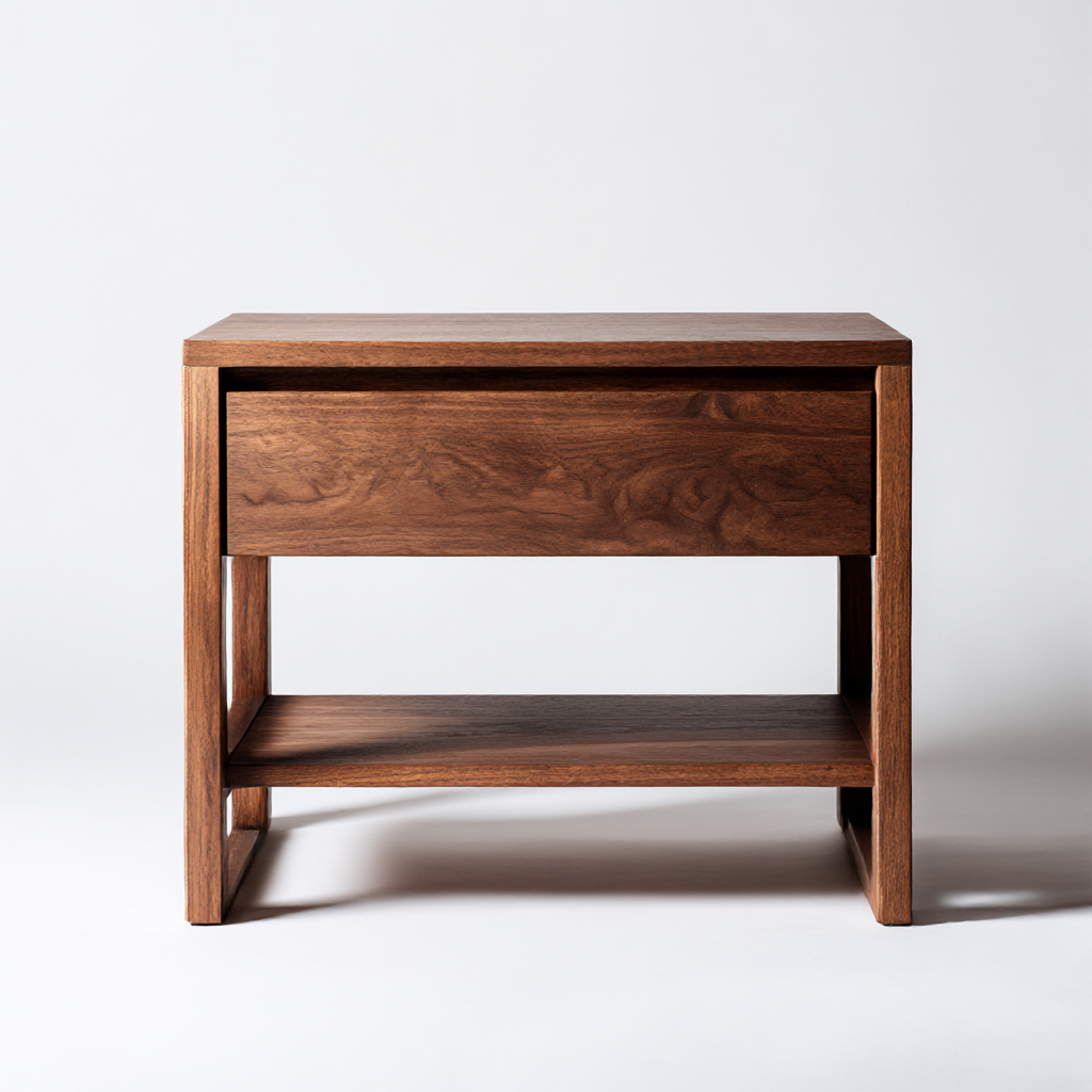 Mesa auxiliar de nogal elegante