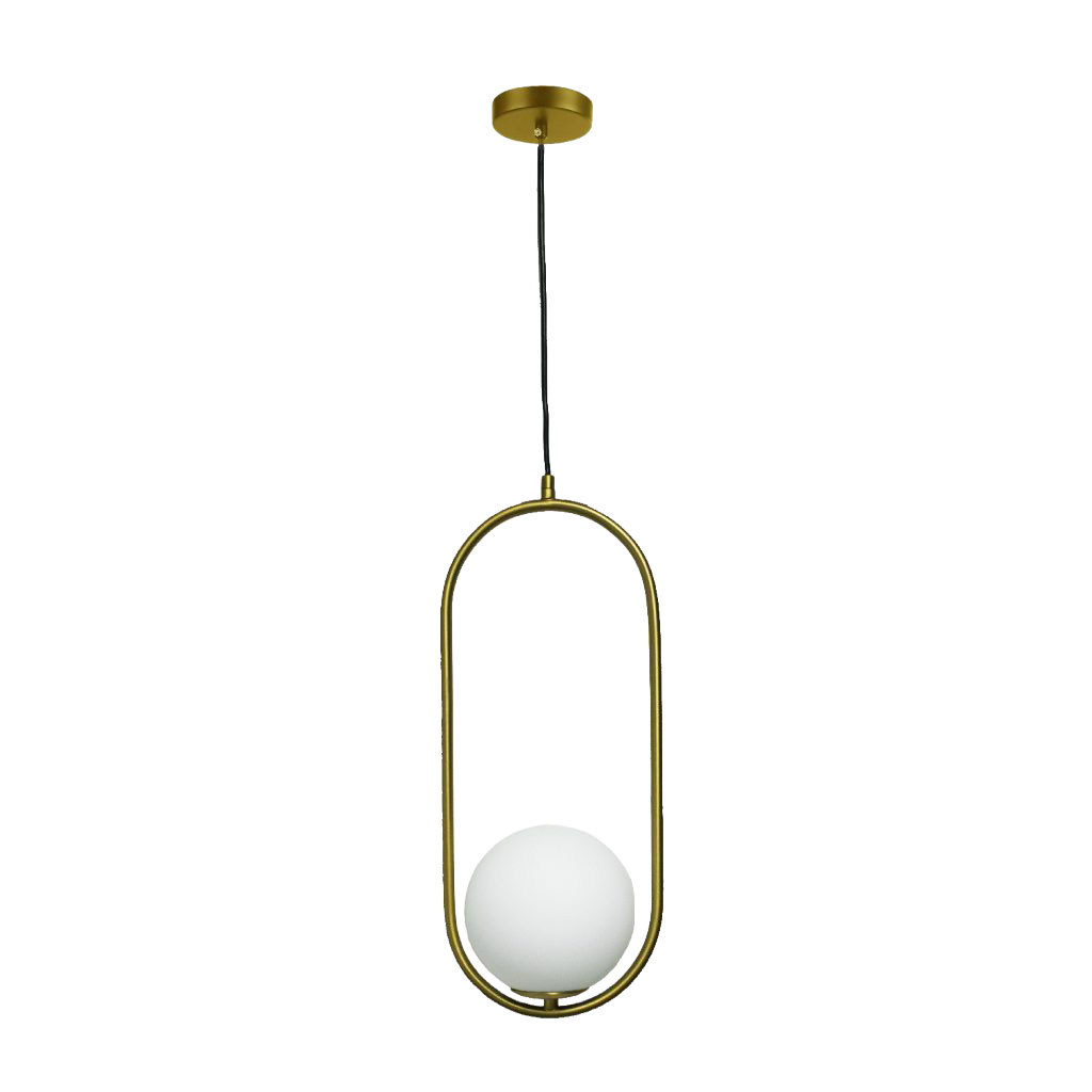 Lámpara Colgante Óvalo Esfera Ámbar Milán