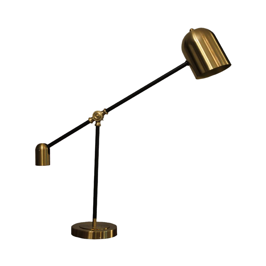 Lámpara de Mesa Zenith en Latón y Negro Oslo