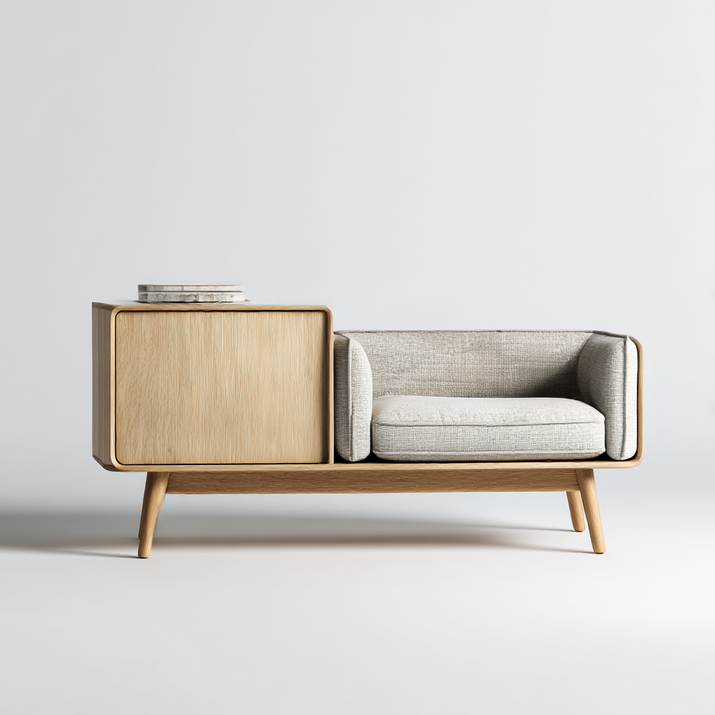 Elegancia Funcional en Madera y Tela