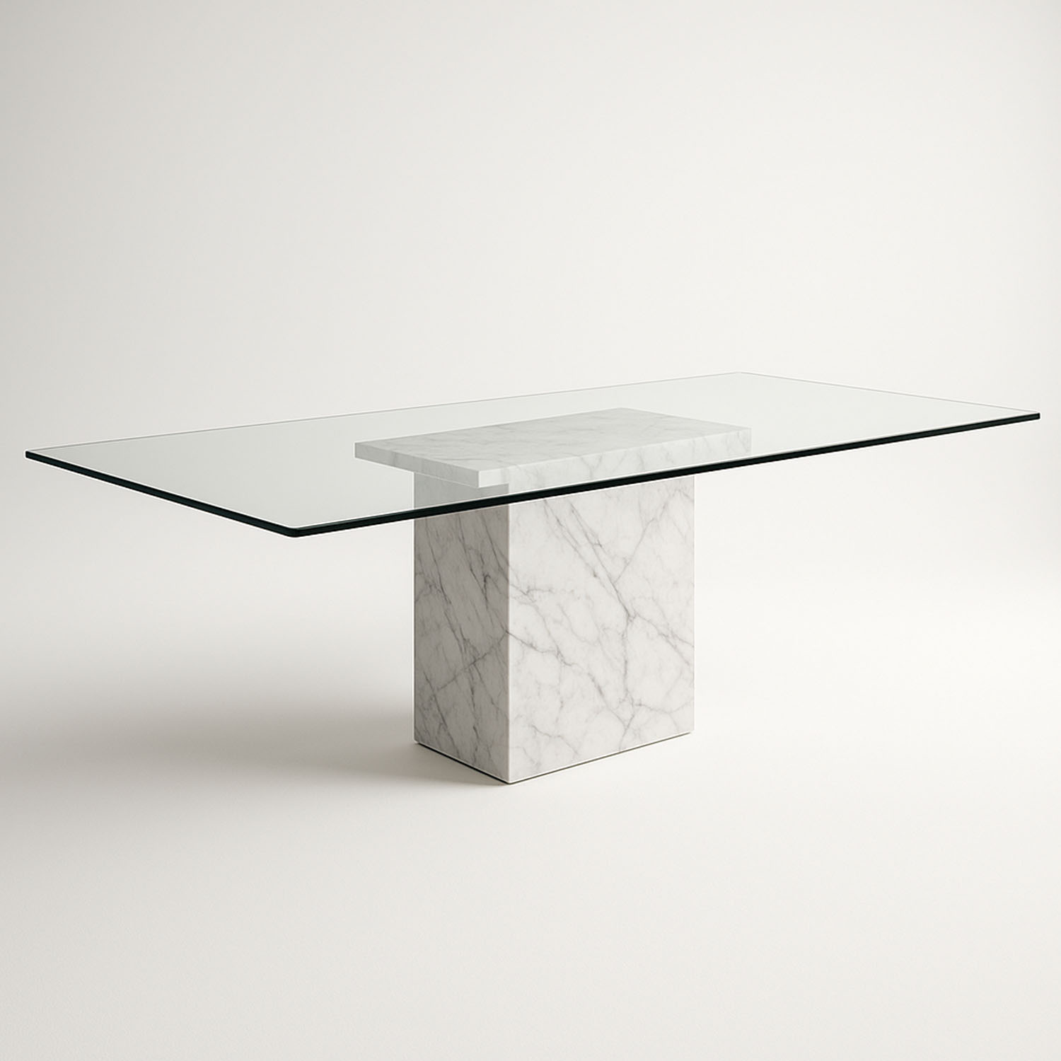 Mesa de centro Eclipse de Mármol y Cristal Templado de 9 mm