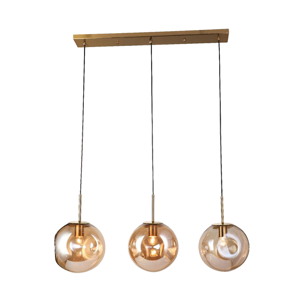 Lámpara Colgante Trío Esfera Ámbar Siena