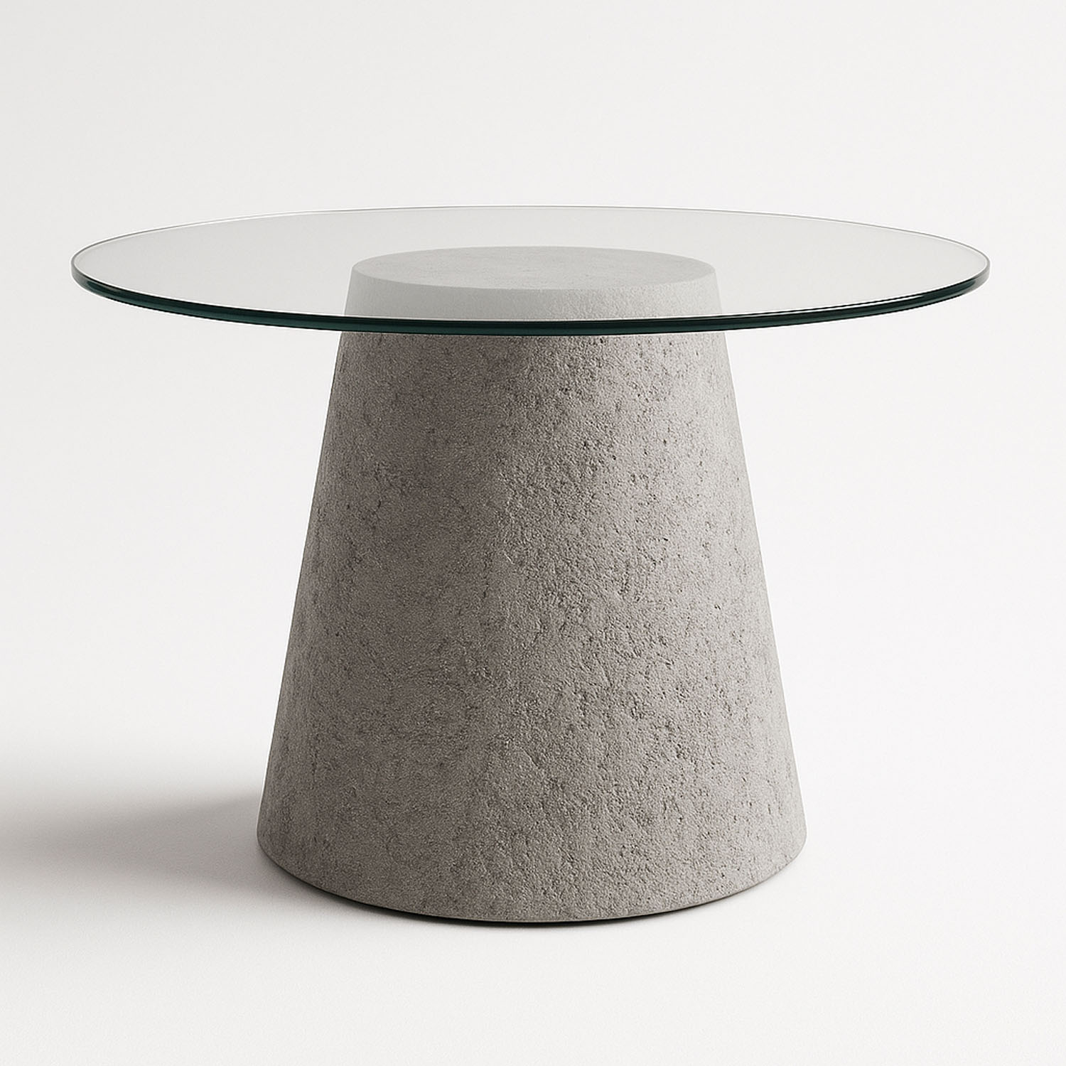 Mesa Lateral o Centro Redonda Concreto y Cristal