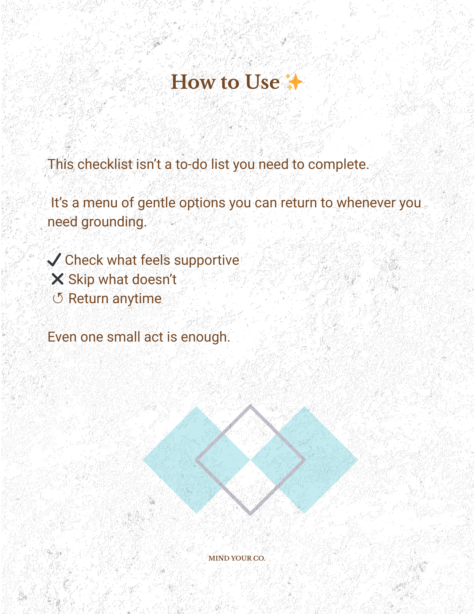 Gentle Self-Guided Checklist