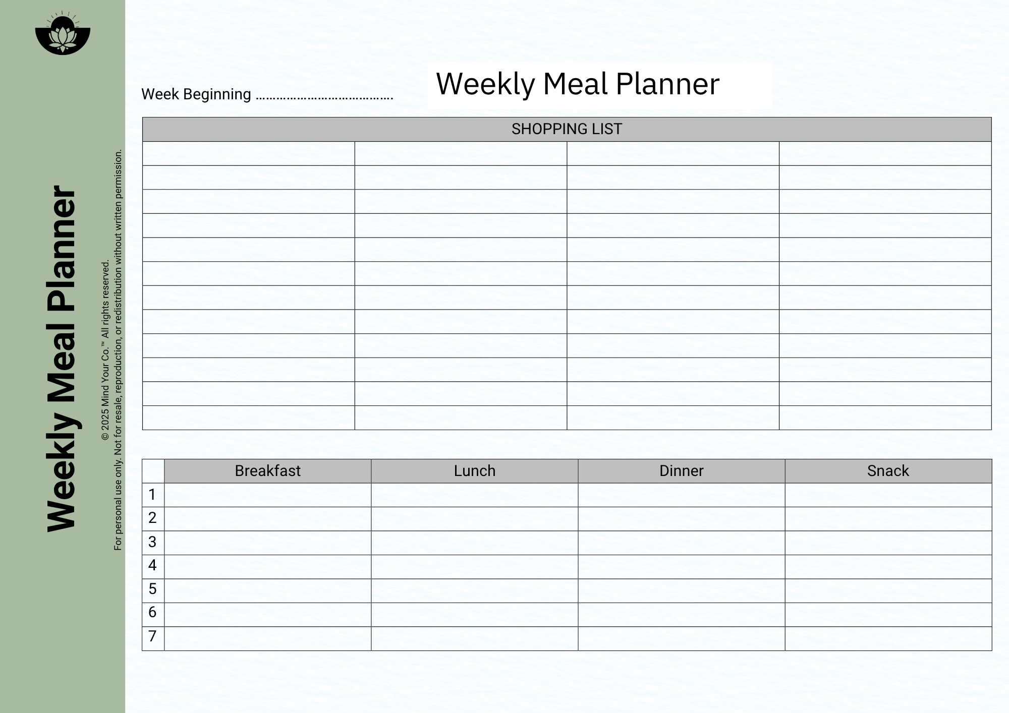 Weekly Meal Planner