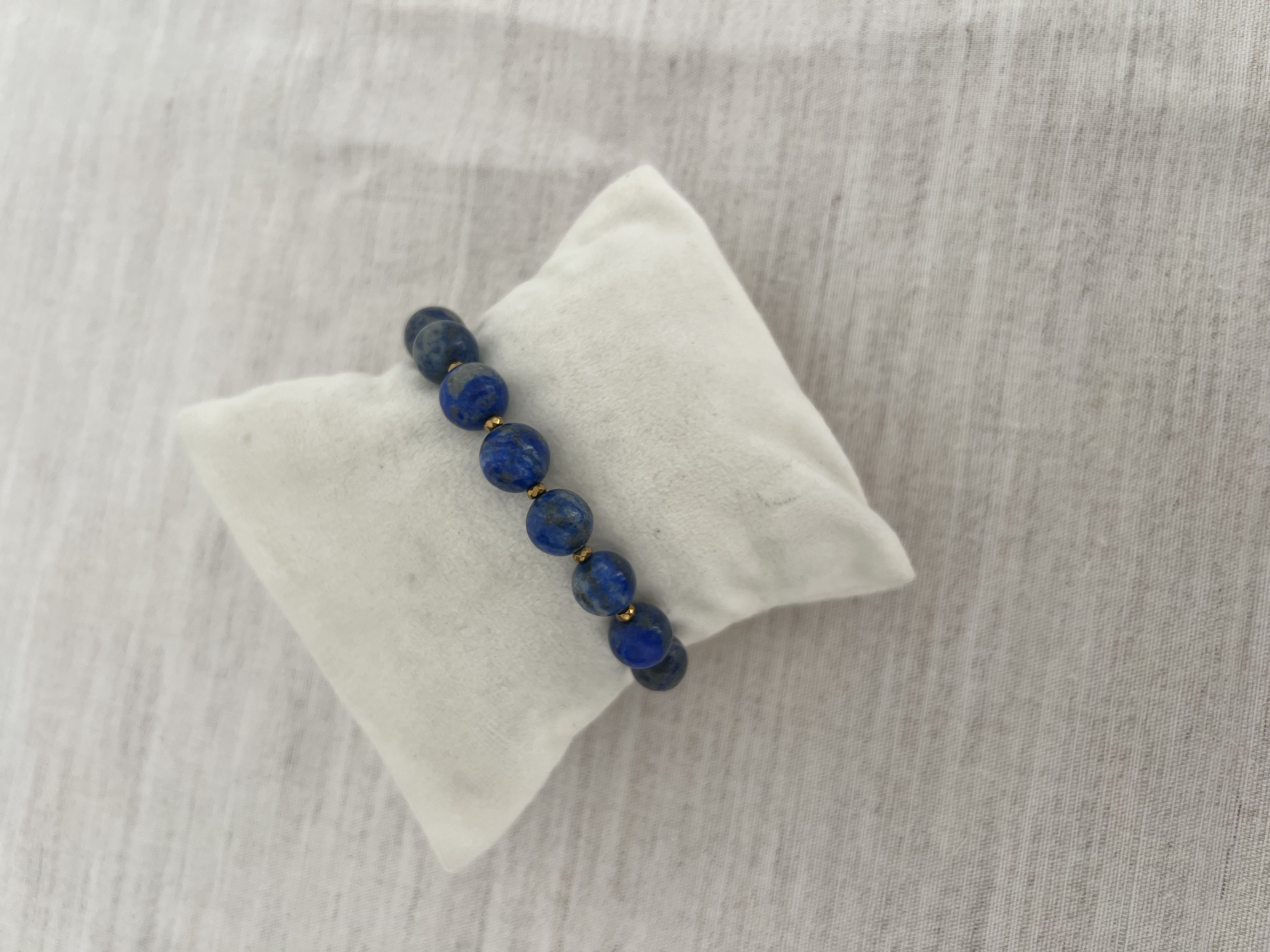 Pulseira de pedras naturais azuis 